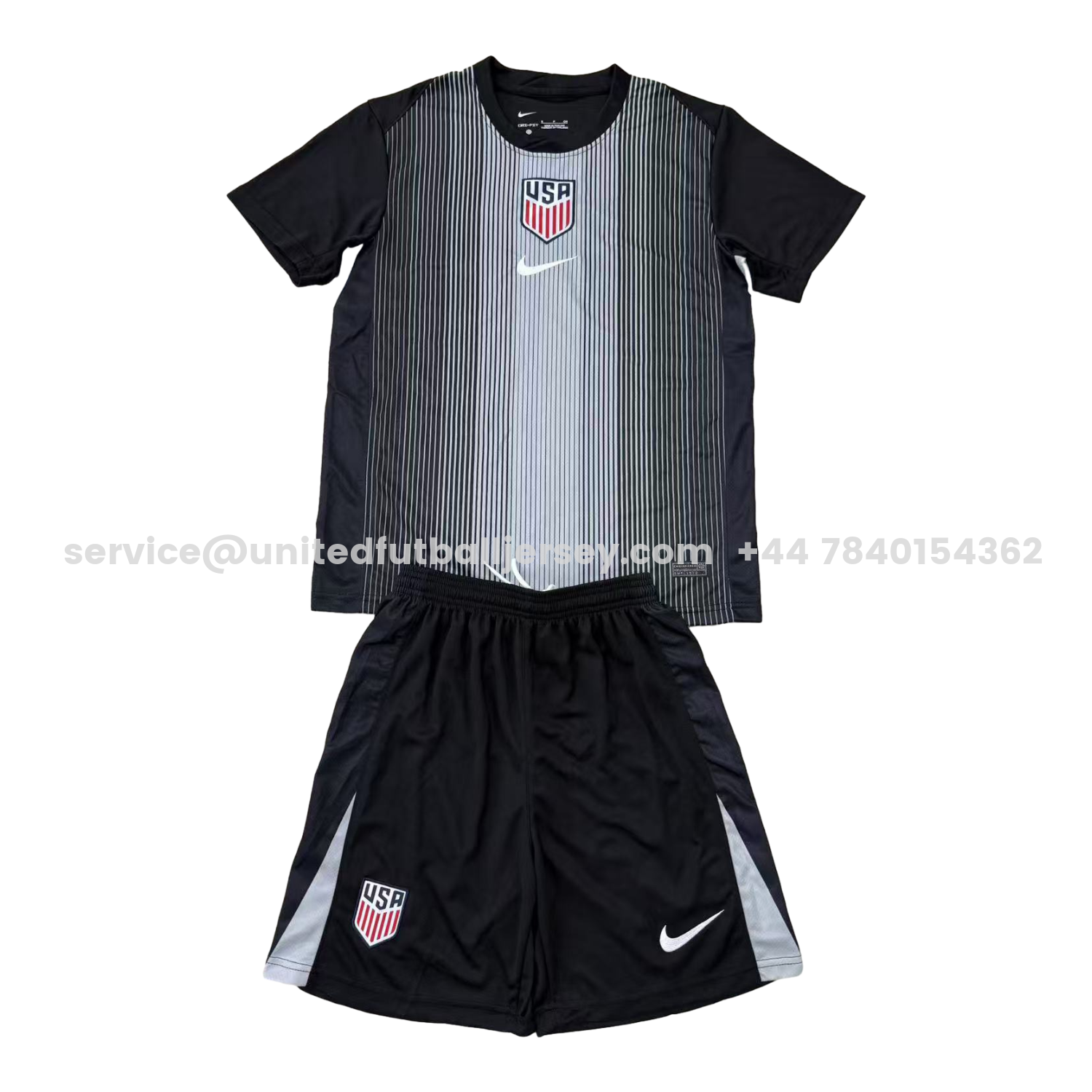 unitedfutballjersey-United States USA 25-26 Black Goalkeeper Men's Adult Jersey Set - Fans Version