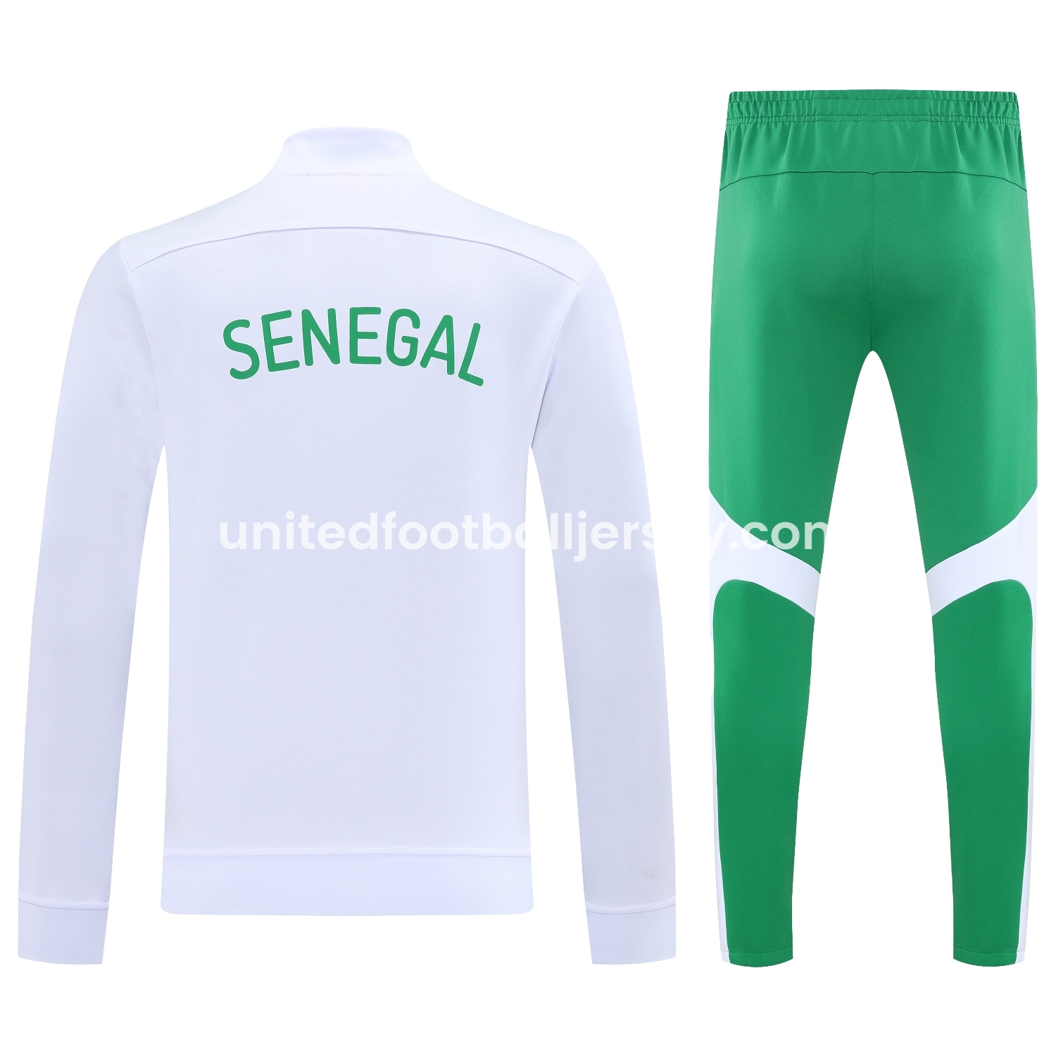 unitedfutballjersey-Senegal 25-26 Jacket Training Tracksuit - White Jackets & Green Pants