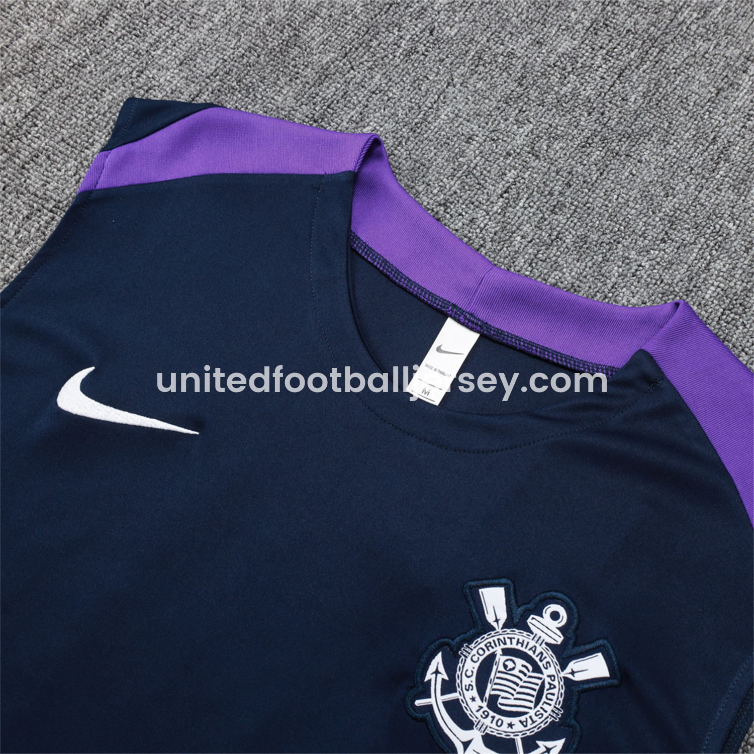 unitedfutballjersey-Corinthians 25-26 Vest Training Set - Deep Blue Black Vest and Shorts