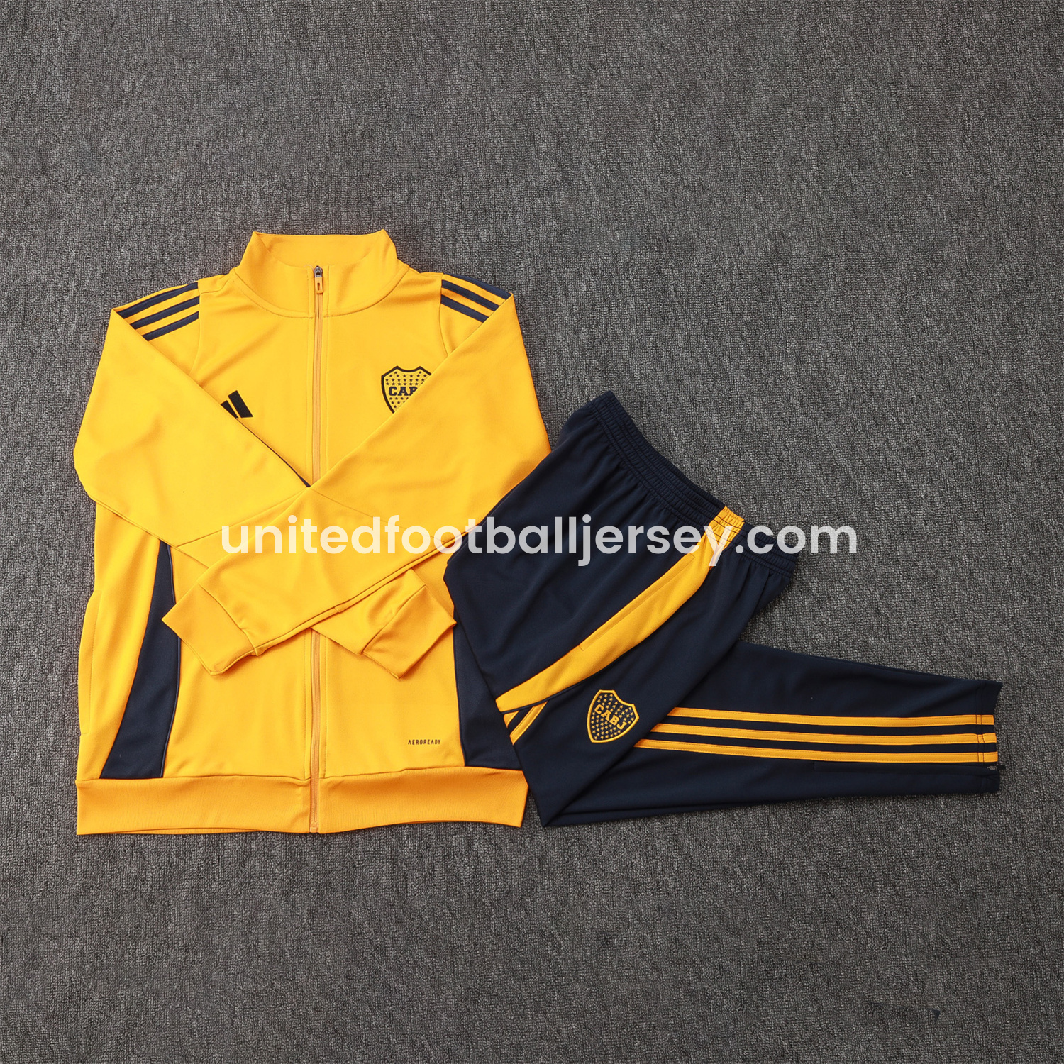 unitedfutballjersey-Boca Juniors 24-25 Jacket Training Tracksuit - Yellow Top and Pants