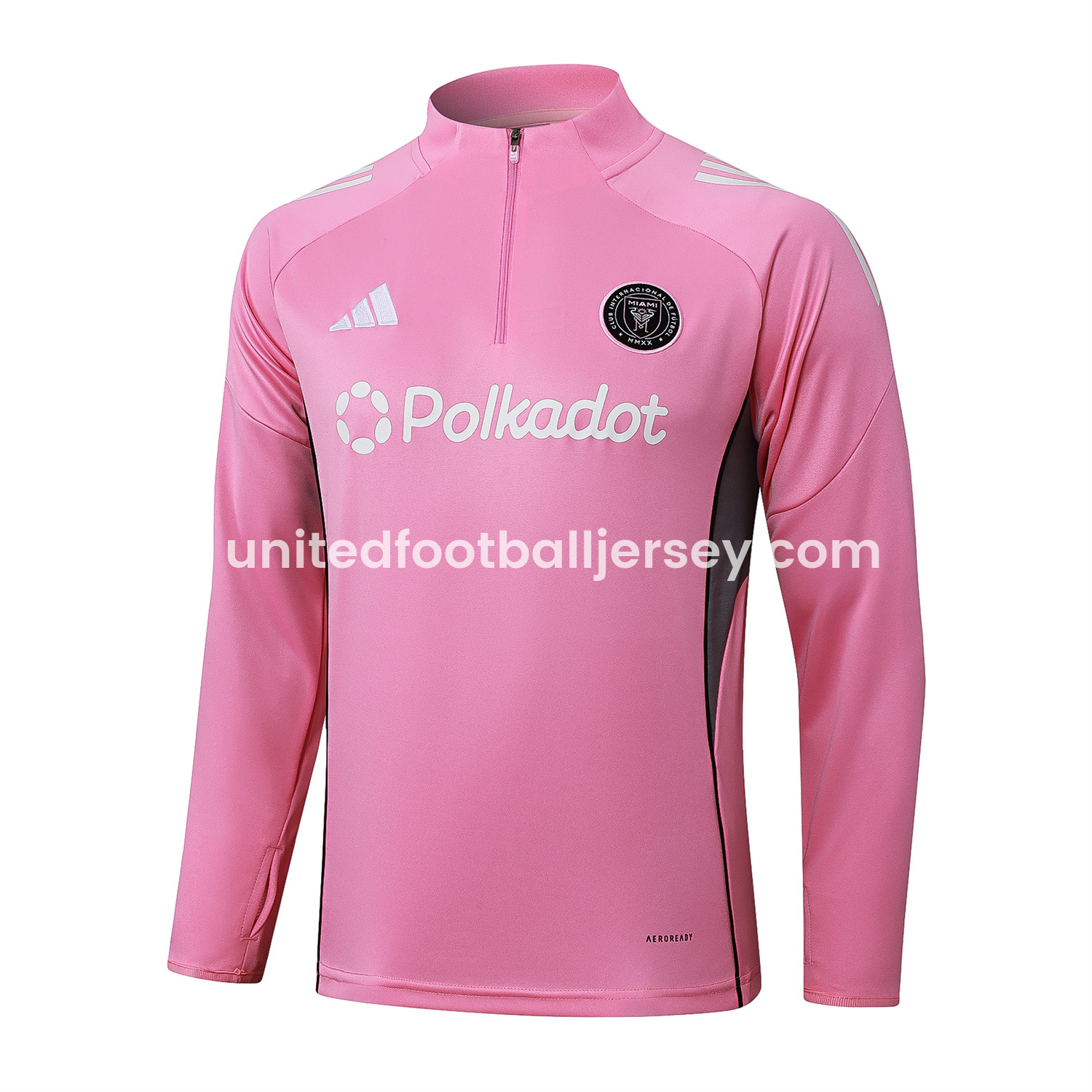 unitedfutballjersey-INT M.A.M 25-26 Long Sleeves Training Set - Pink Top & Black Pants