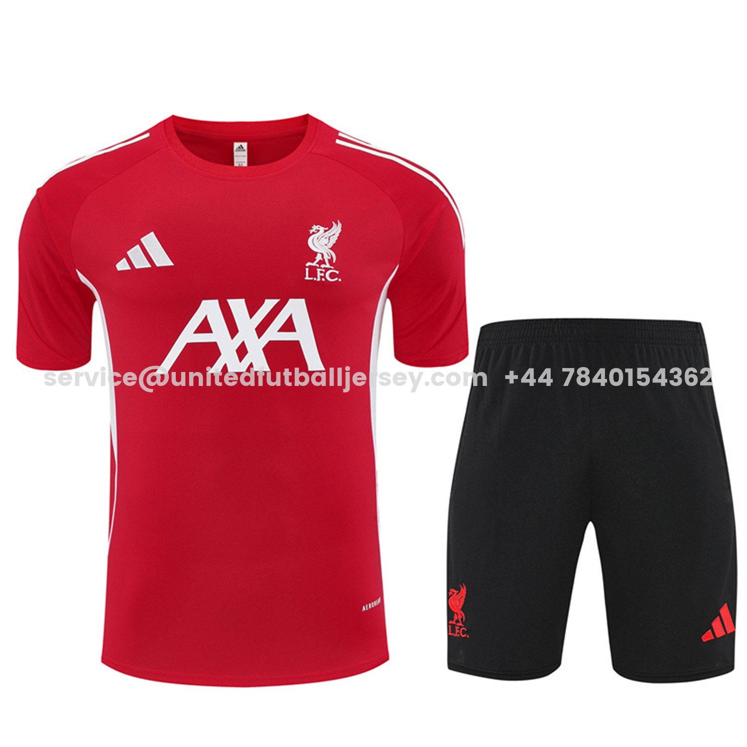 unitedfutballjersey-Liver.pool 25-26 Short-Sleeve Training Set - Red Top & Black Shorts