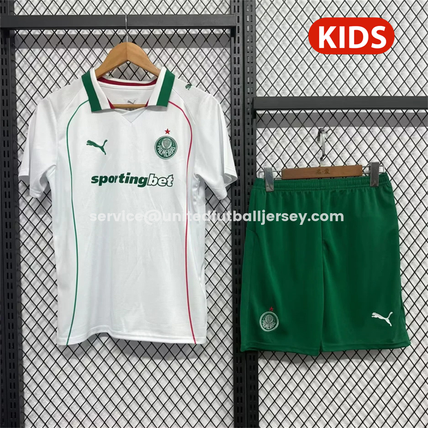 unitedfutballjersey-Palmeiras 26-27 Away Kids Kit