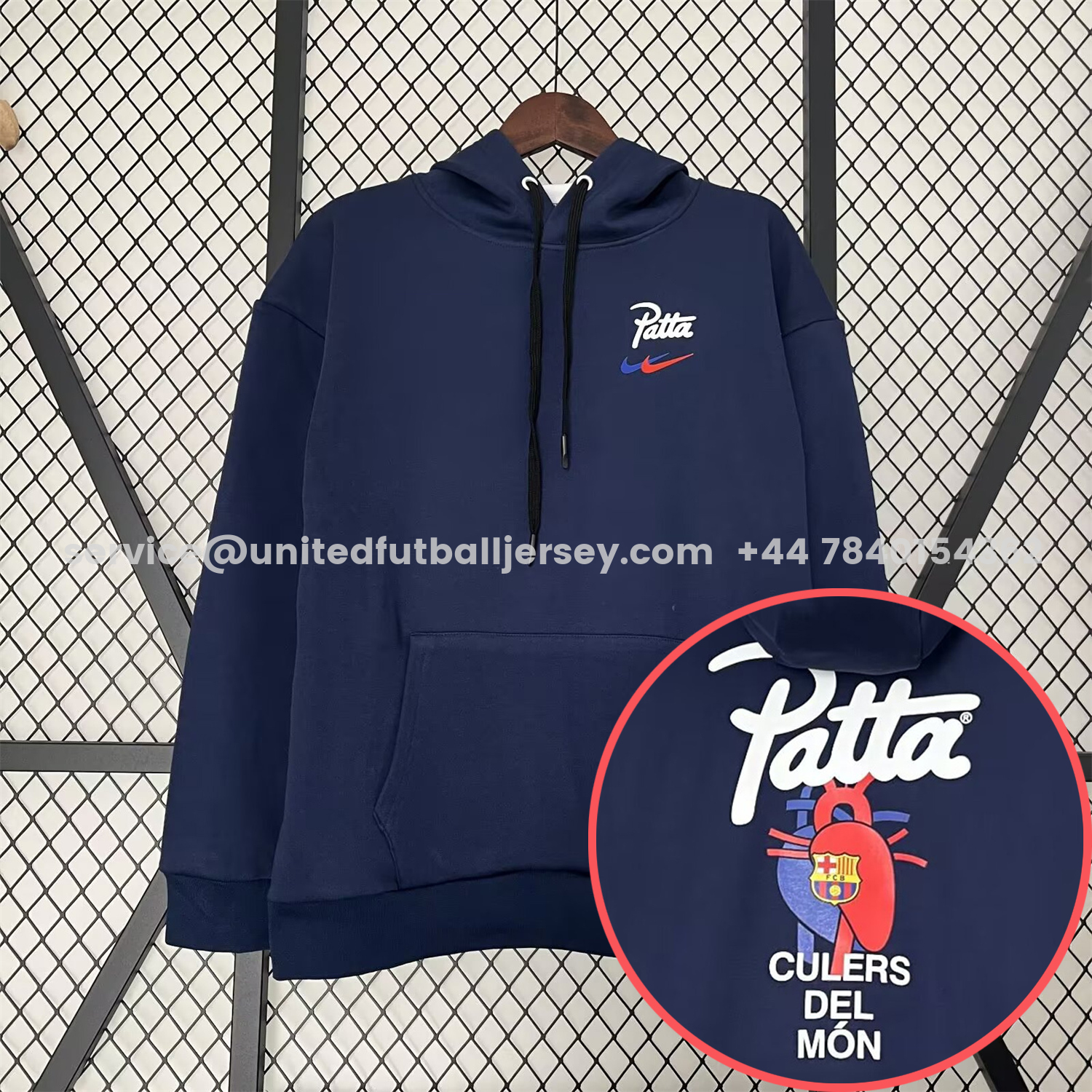 unitedfutballjersey-Barcelona x Patta 25-26 Blue Unisex Pullover Hoodie