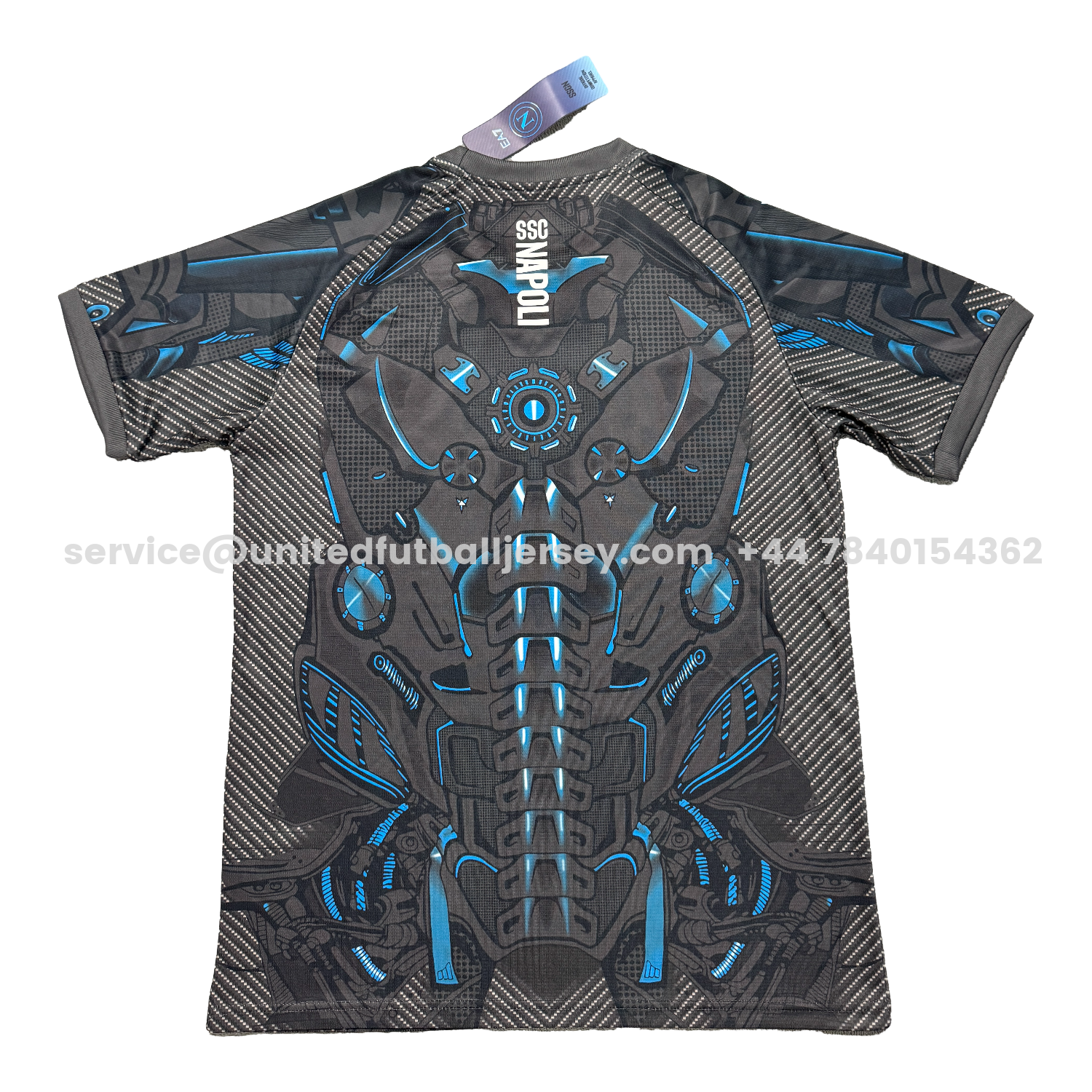 unitedfutballjersey-Napoli 25-26 Black Mecha Training Jersey - Fans Version