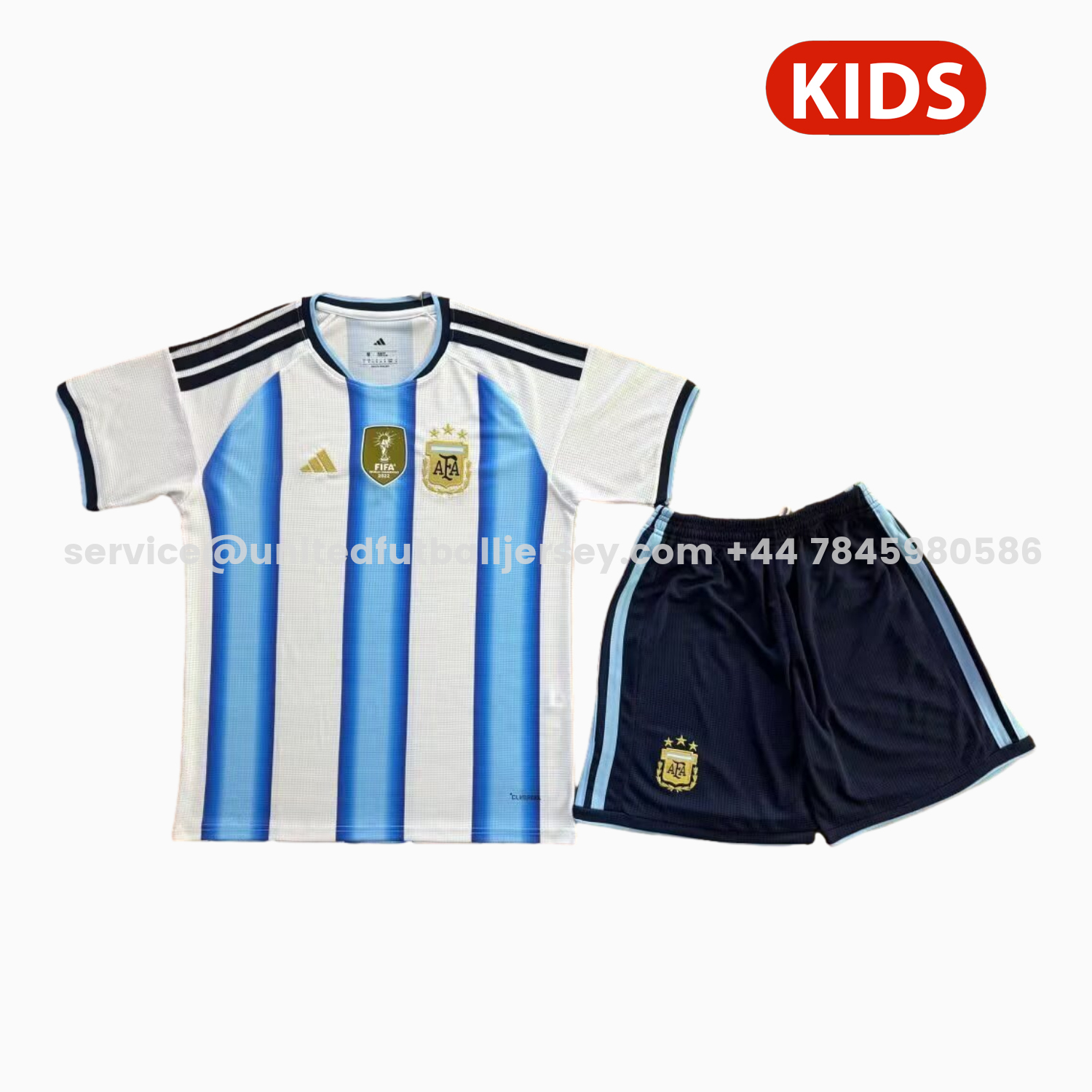 unitedfutballjersey-Argentina 2026 Home Kids Kit - With Chest Patch