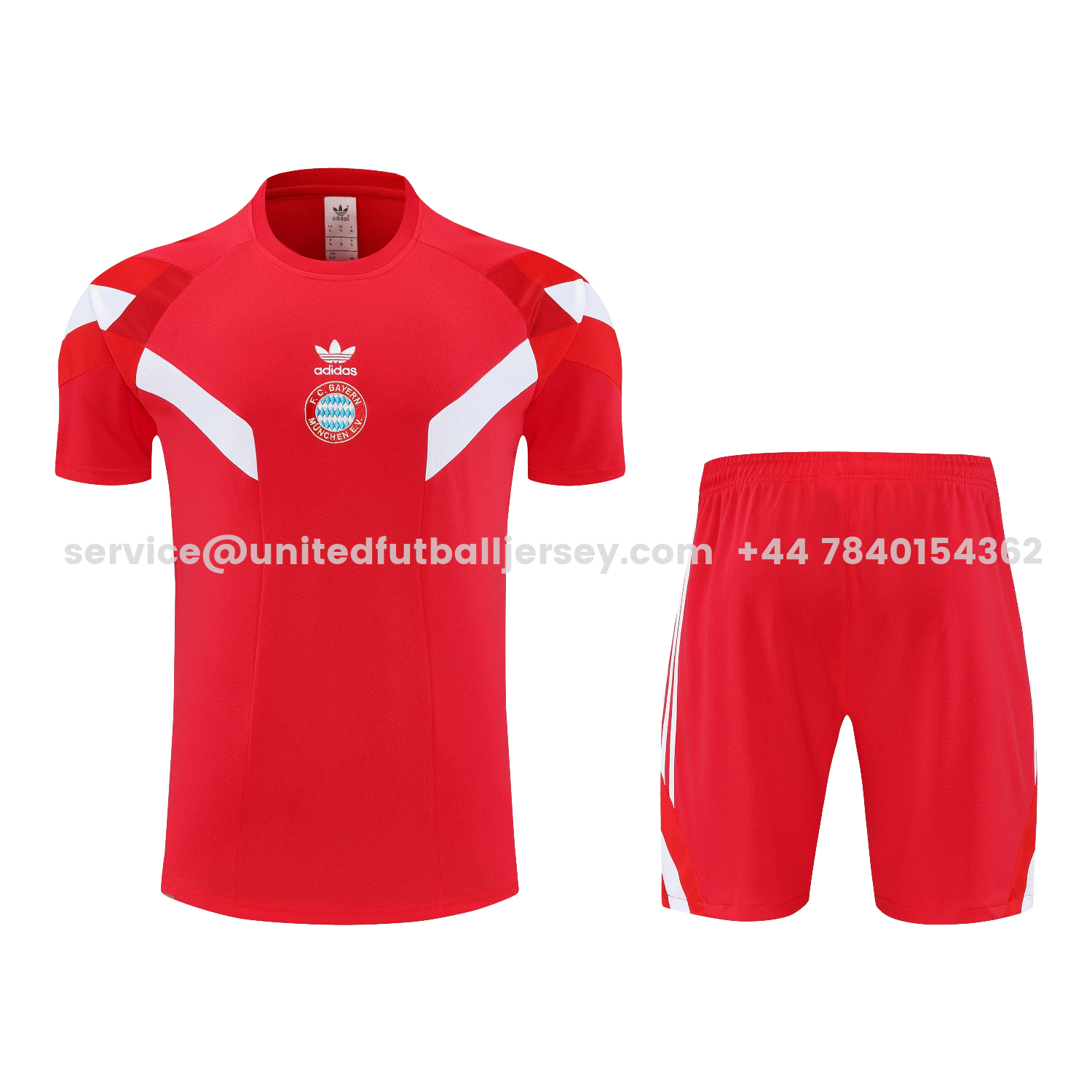 unitedfutballjersey-Bayern Munich 25-26 Short-Sleeve Training Set - Red Top & Red Shorts