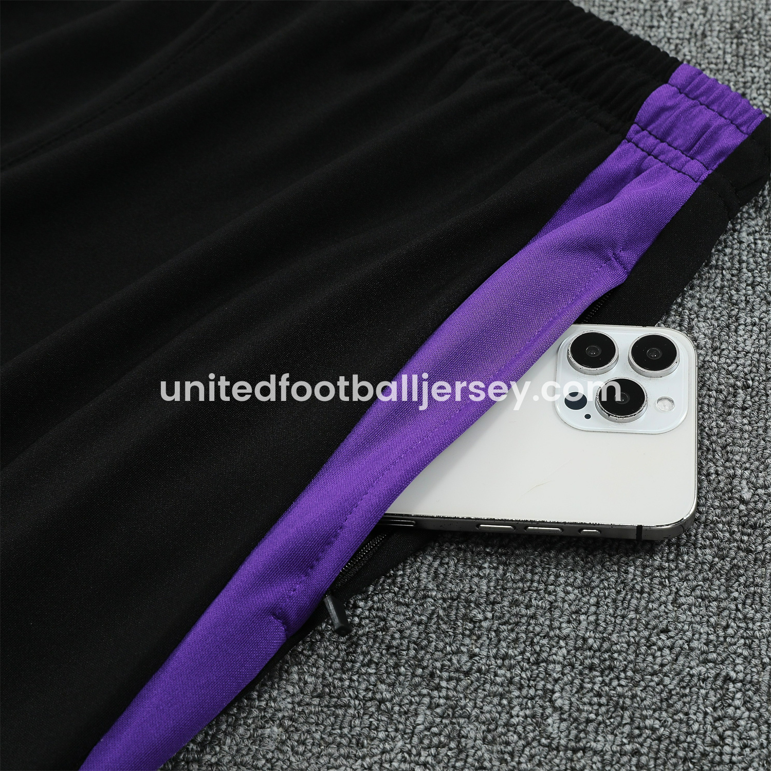unitedfutballjersey-Germany 25-26 POLO Short-Sleeve Training Set - Purple Top Black Pants