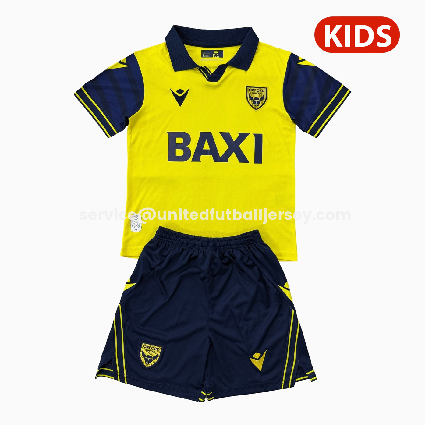 unitedfutballjersey-Oxford United 25-26 Home Kids Kit