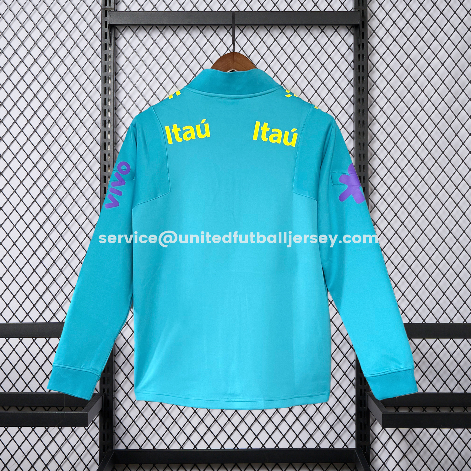 unitedfutballjersey-Retro Brazil 2022 Pre-Match Cyan Unsponsored Windbreaker