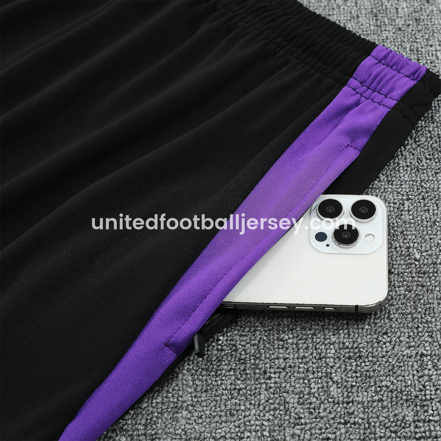 unitedfutballjersey-Germany 25-26 POLO Short-Sleeve Training Set - Black Top and Pants