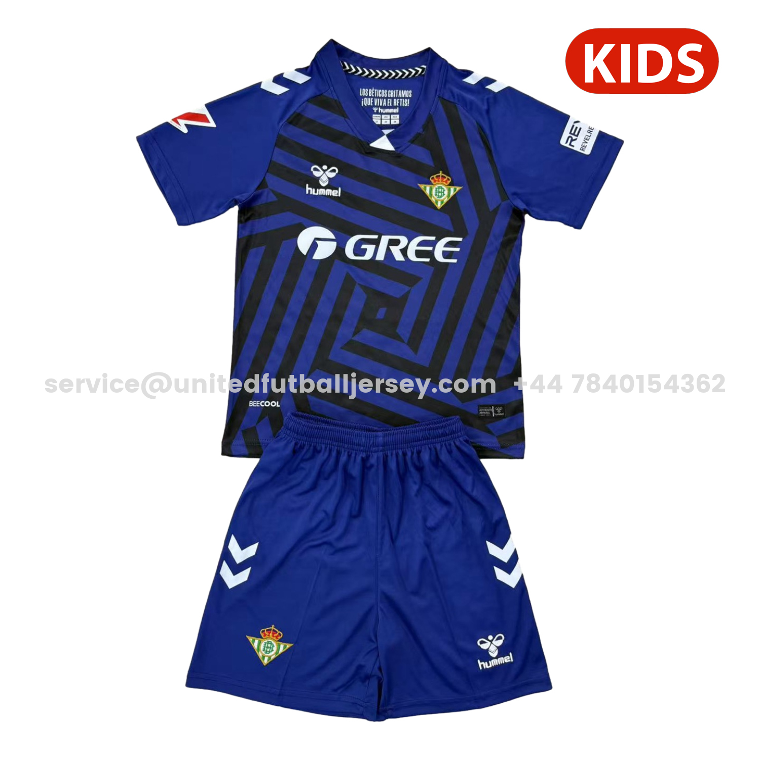 unitedfutballjersey-Real Betis 25-26 Blue Goalkeeper Kids Kit