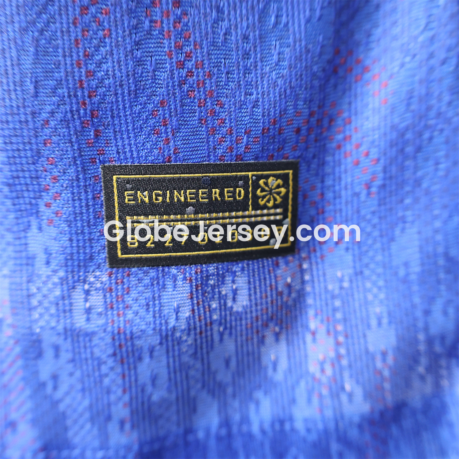 GlobeJersey-Barcelona 25-26 Blue Gradient and Red Shaped Pattern Pattern Jersey - Player Version