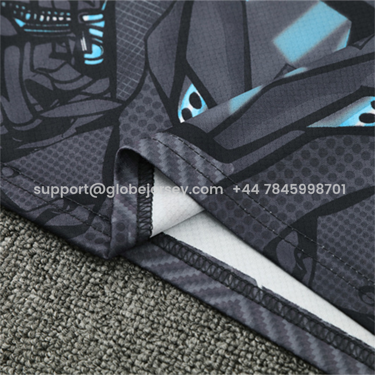 GlobeJersey-Napoli 25-26 Kids Short-Sleeve Training Set - Gray Mecha Top & Black Shorts