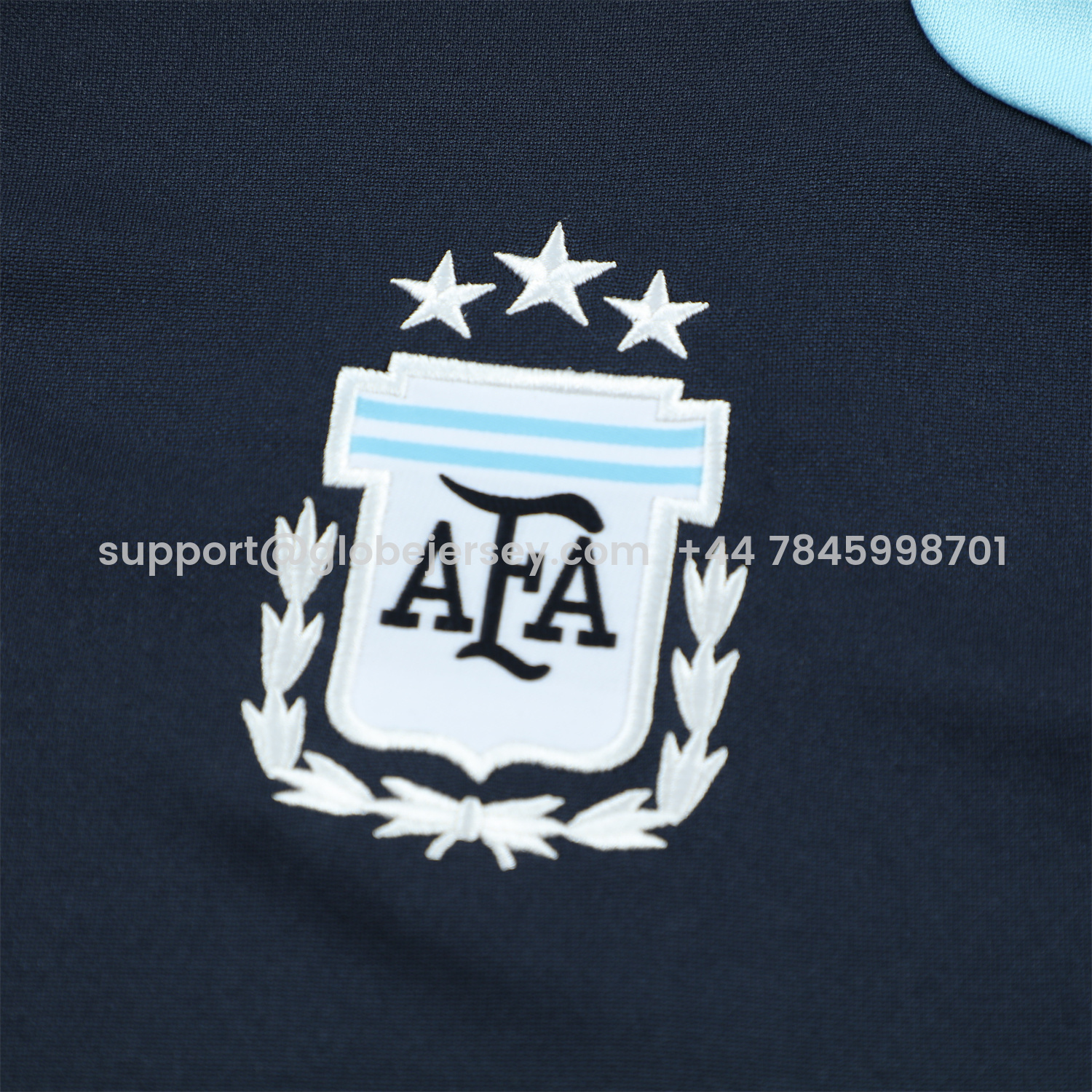 GlobeJersey-Argentina 2026 Kids Long Sleeve Training Set - Blue Black Top & Pants