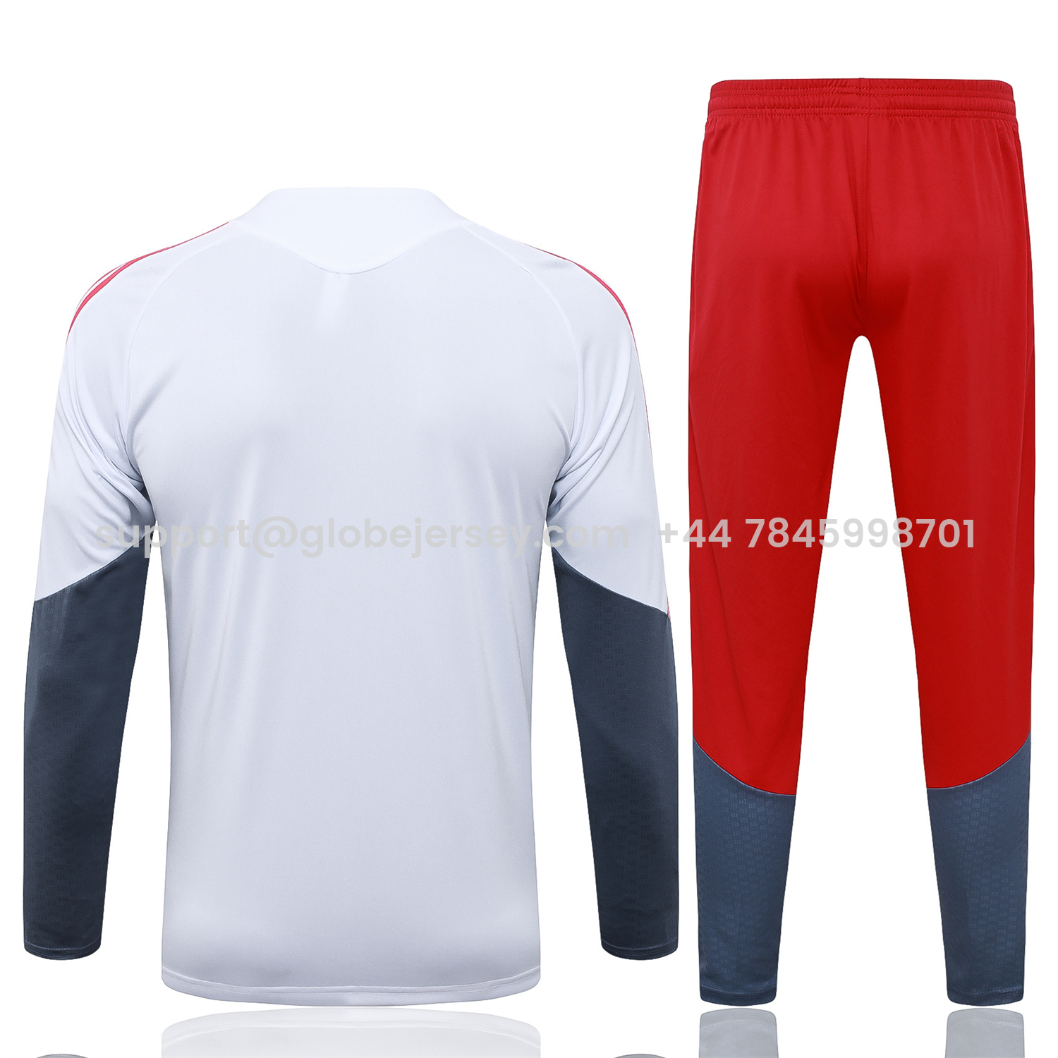 GlobeJersey-SC Internacional 2026 Long Sleeve Training Set - White Top & Red Pants
