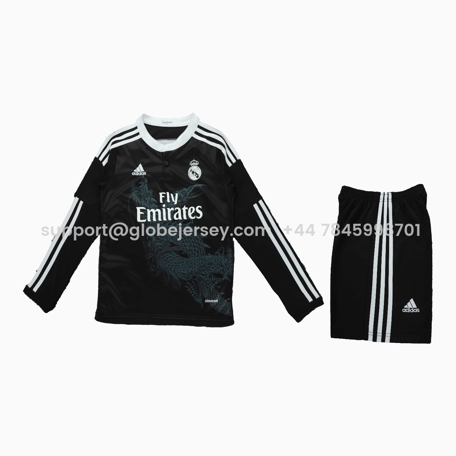 GlobeJersey-Retro Real Madrid 2014-15 Third Long Sleeves Kids Kit
