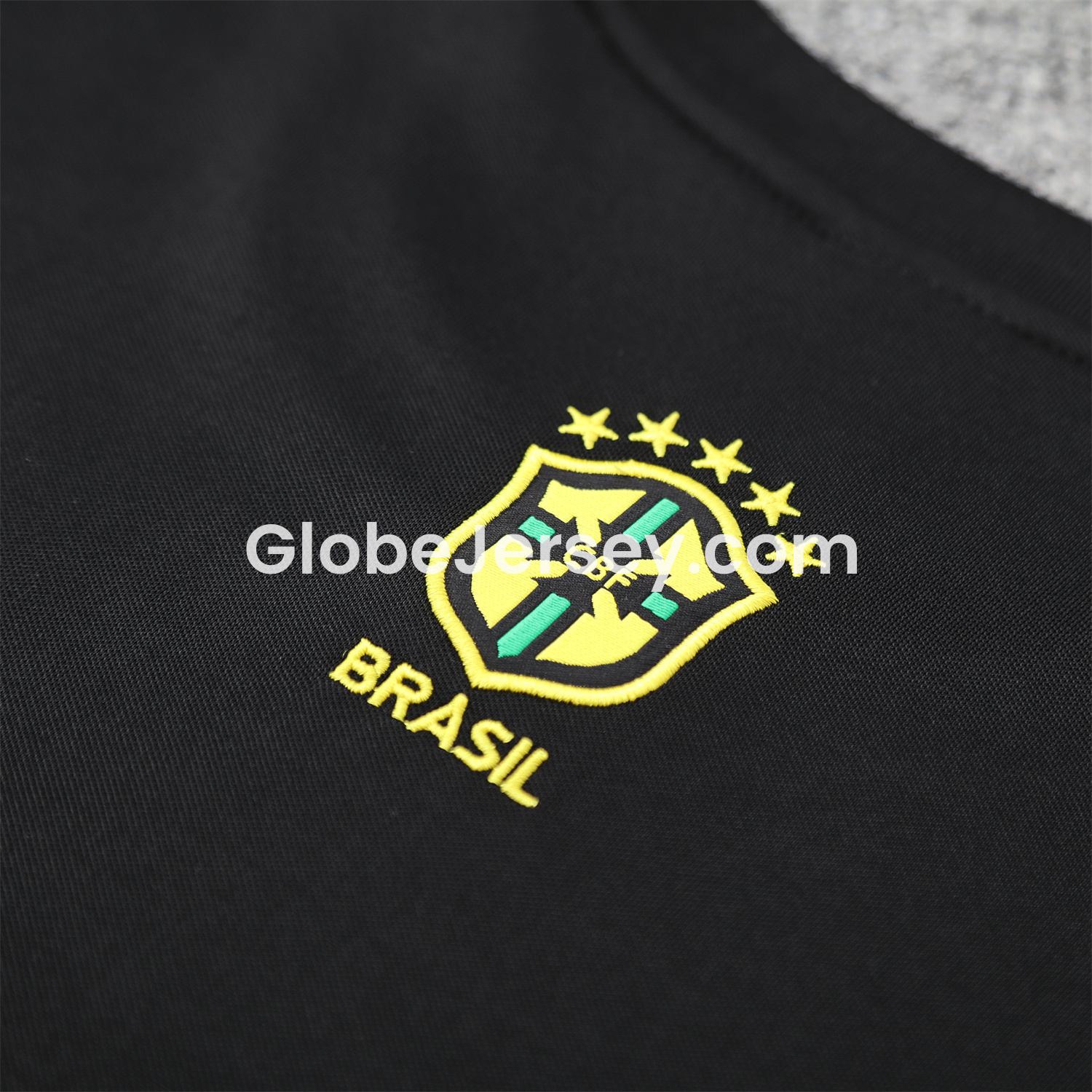 GlobeJersey-Brazil 25-26 Blue Jesus Statue Short-Sleeve Training Set - Blue Top & Black Shorts