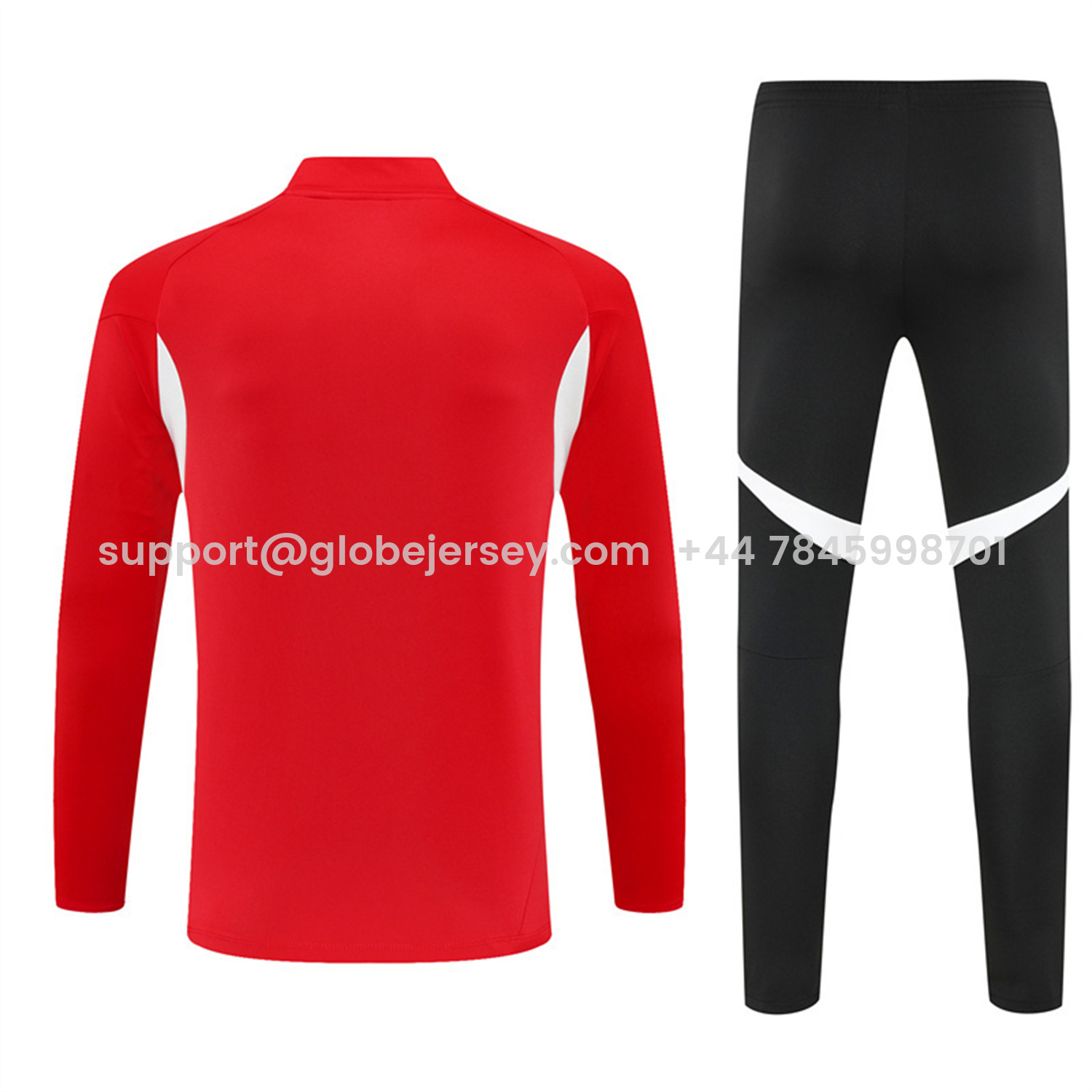 GlobeJersey-Liver.pool 25-26 Long Sleeve Training Set - Red Top & Black Pants
