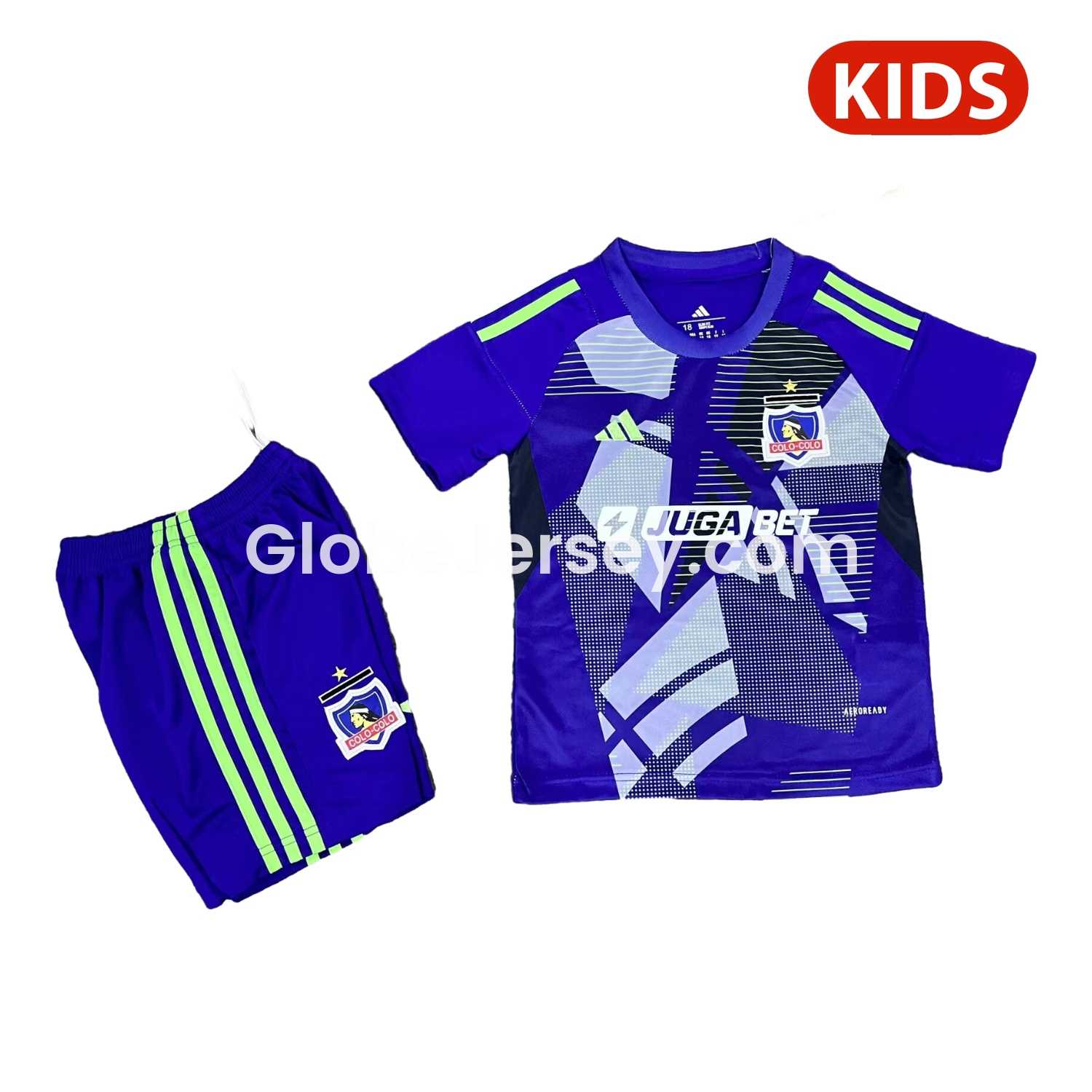 GlobeJersey-Colo Colo 25-26 Blue Goalkeeper Kids Kit