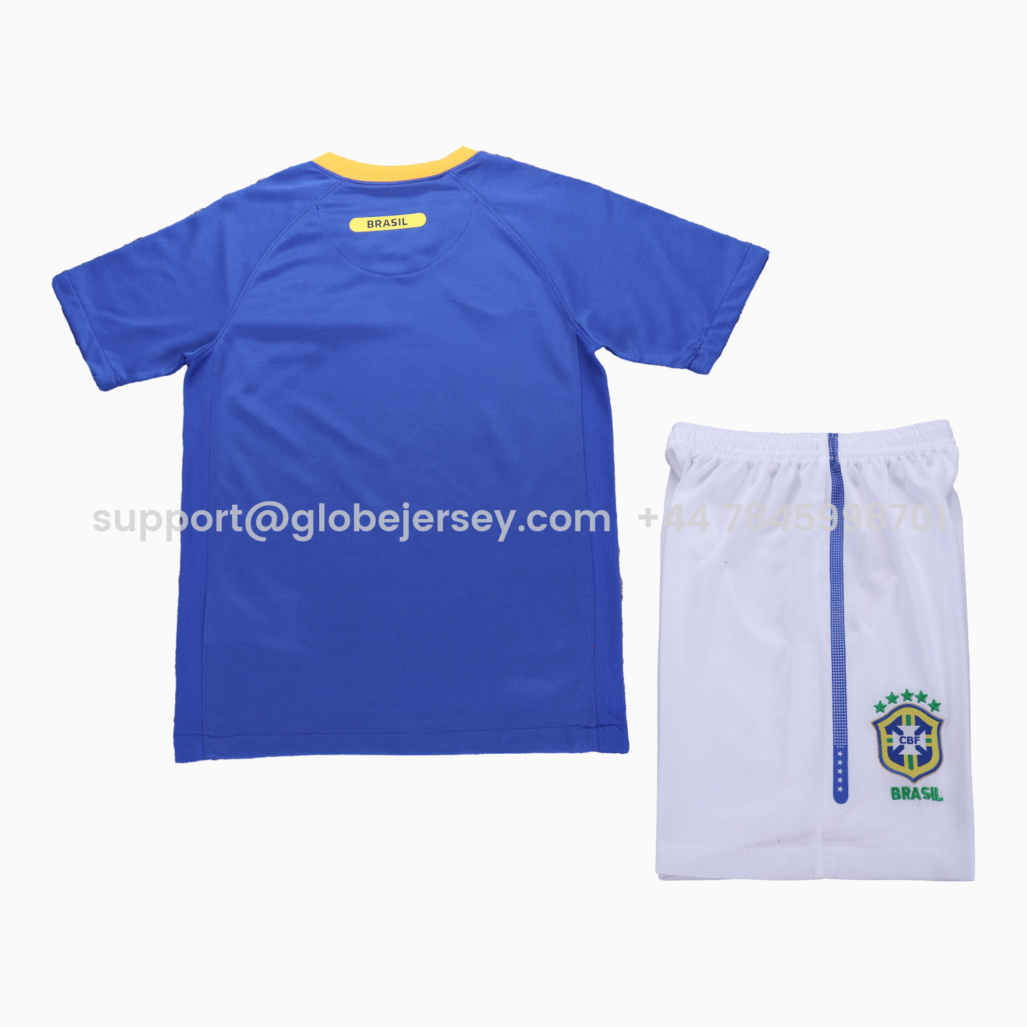 GlobeJersey-Retro Brazil 2010 Away Kids Kit