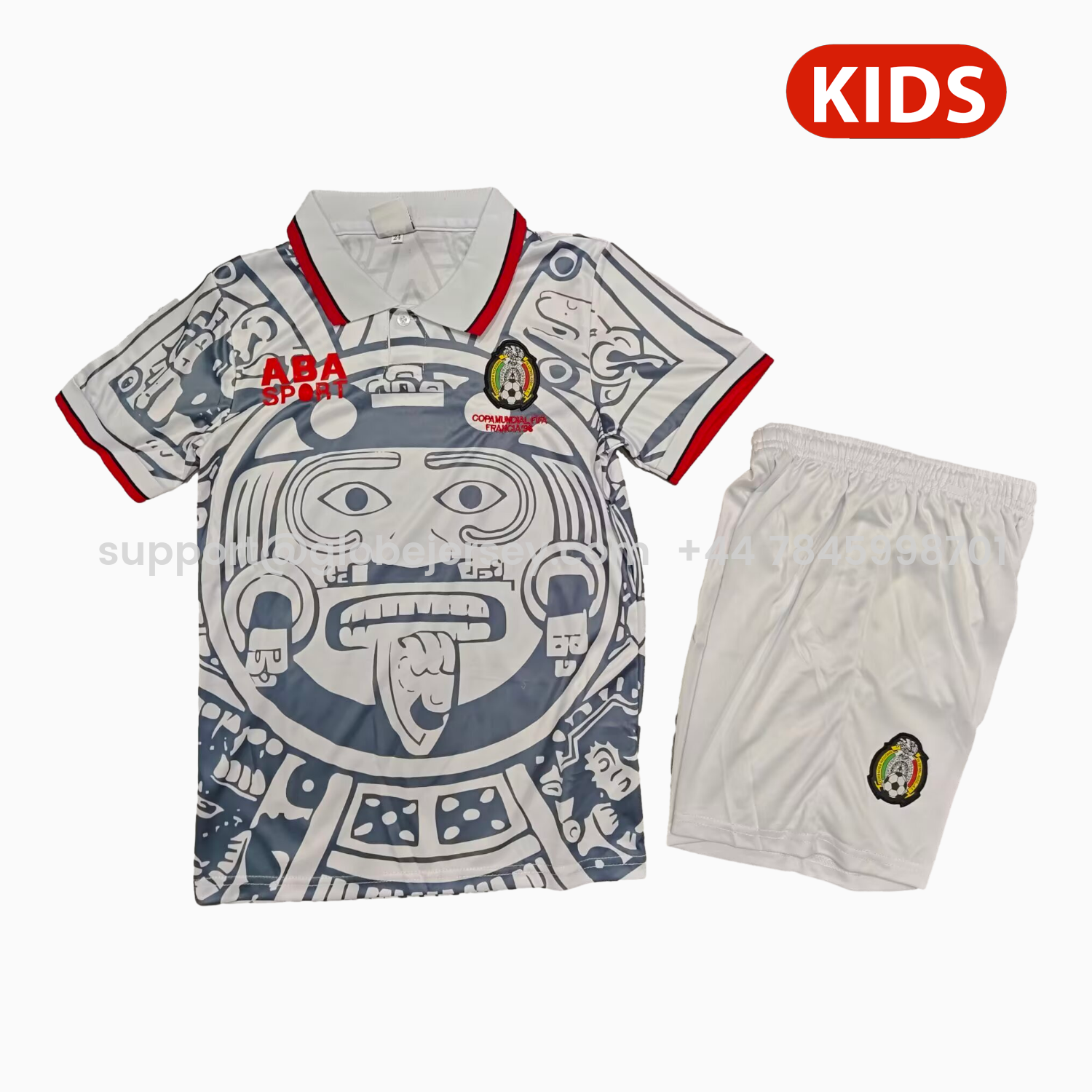 GlobeJersey-Retro Mexico 1998 Away Kids Kit