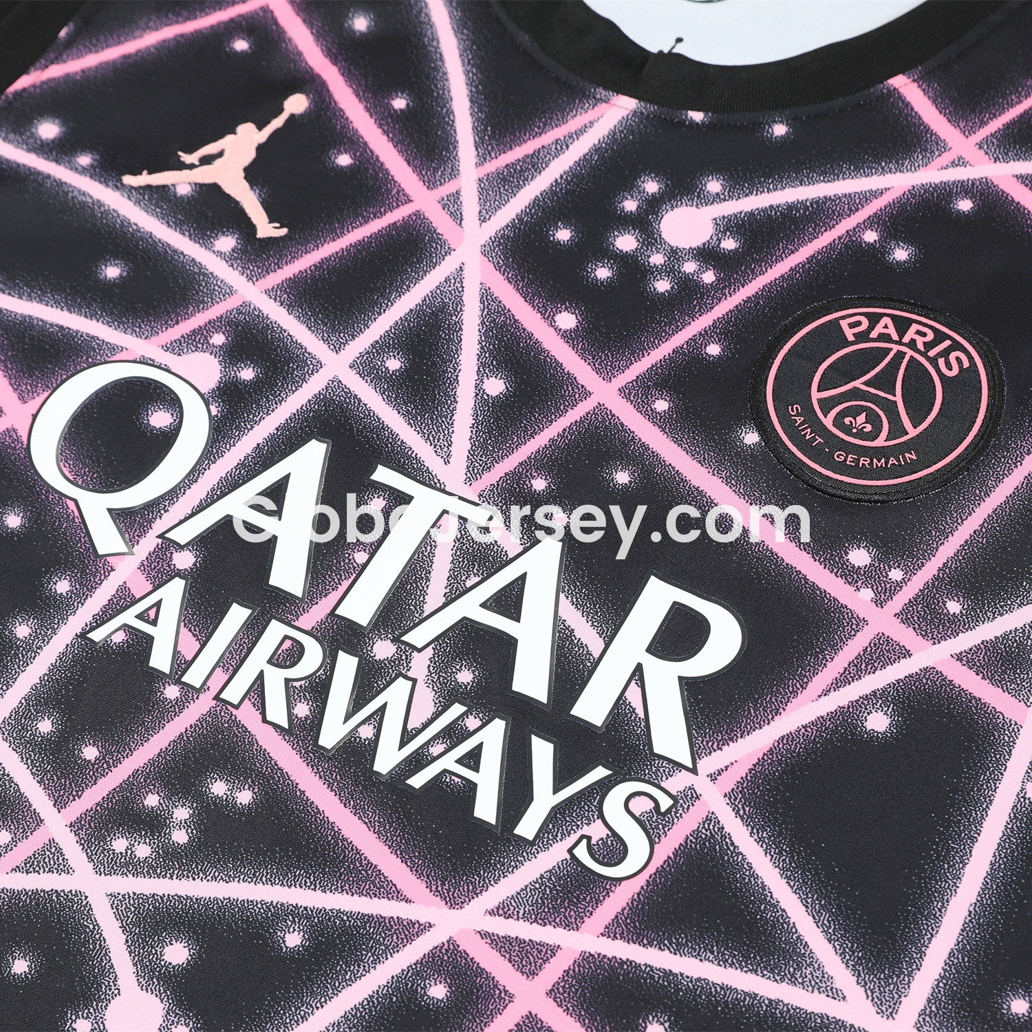 GlobeJersey-Paris Saint-Germain PSG 25-26 Vest Training Set - Pink Fluorescent Rays Black Vest & Black Shorts