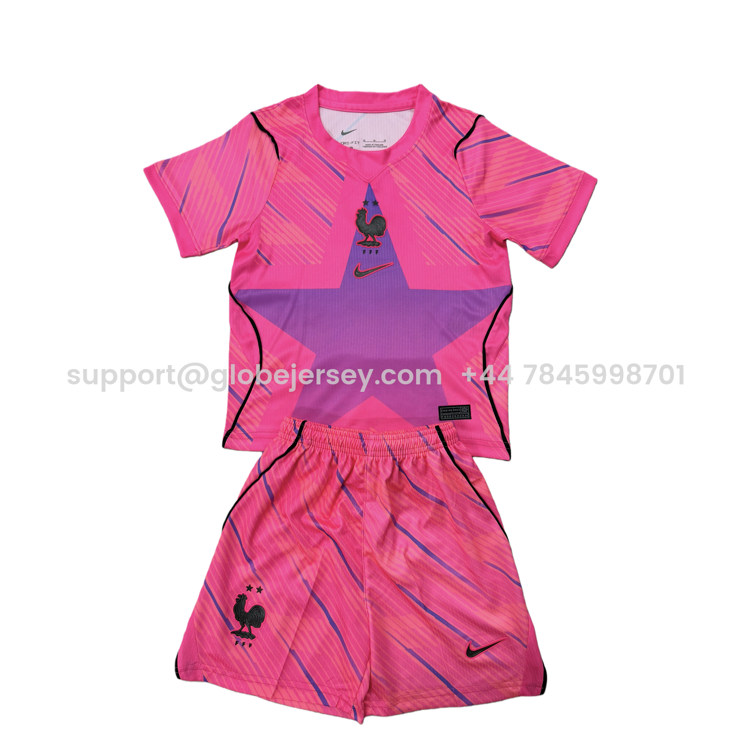 GlobeJersey-France 2026 Pink Goalkeeper Men's Adult Jersey Set - Fans Version