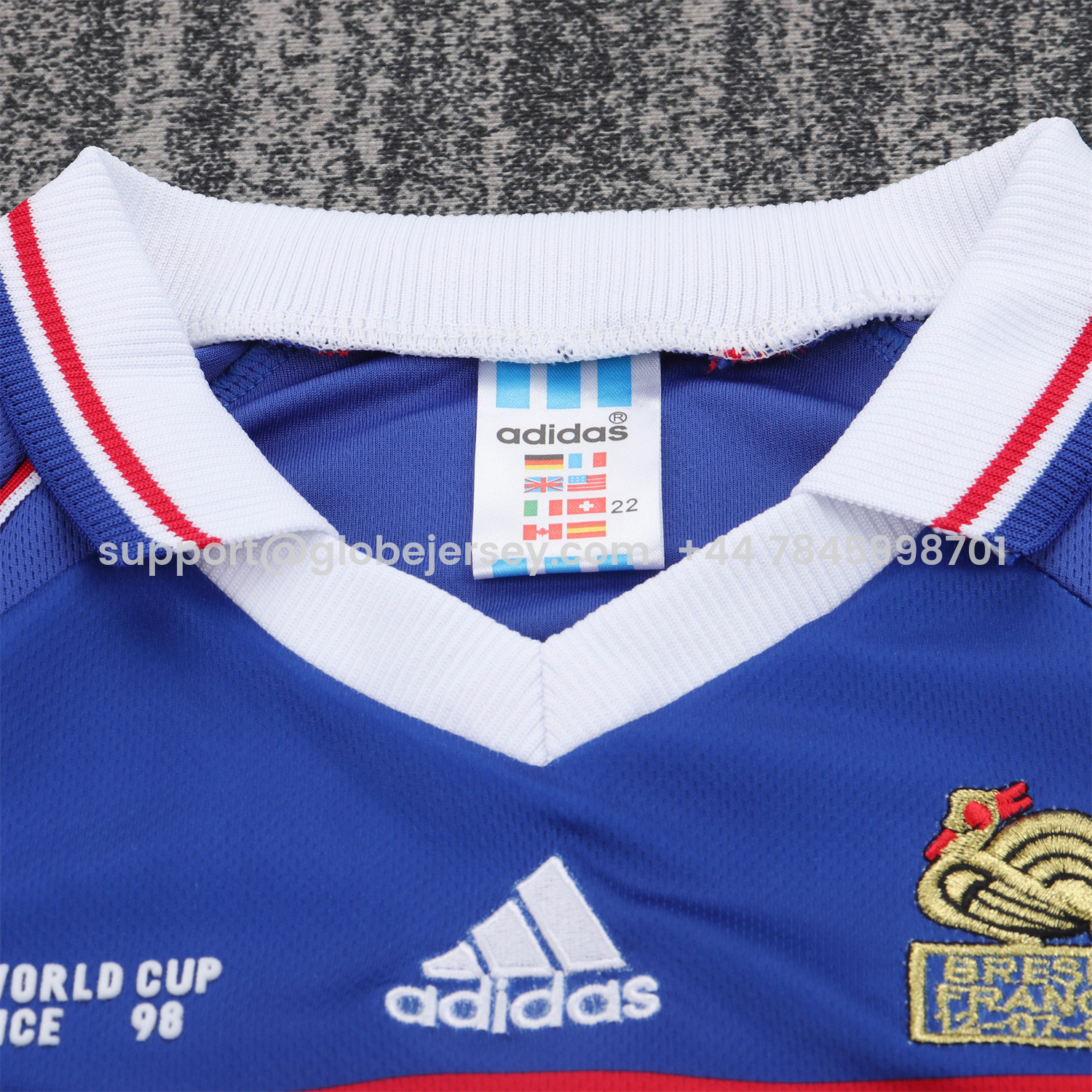 GlobeJersey-Retro France 1998 Home Long Sleeves Kids Kit