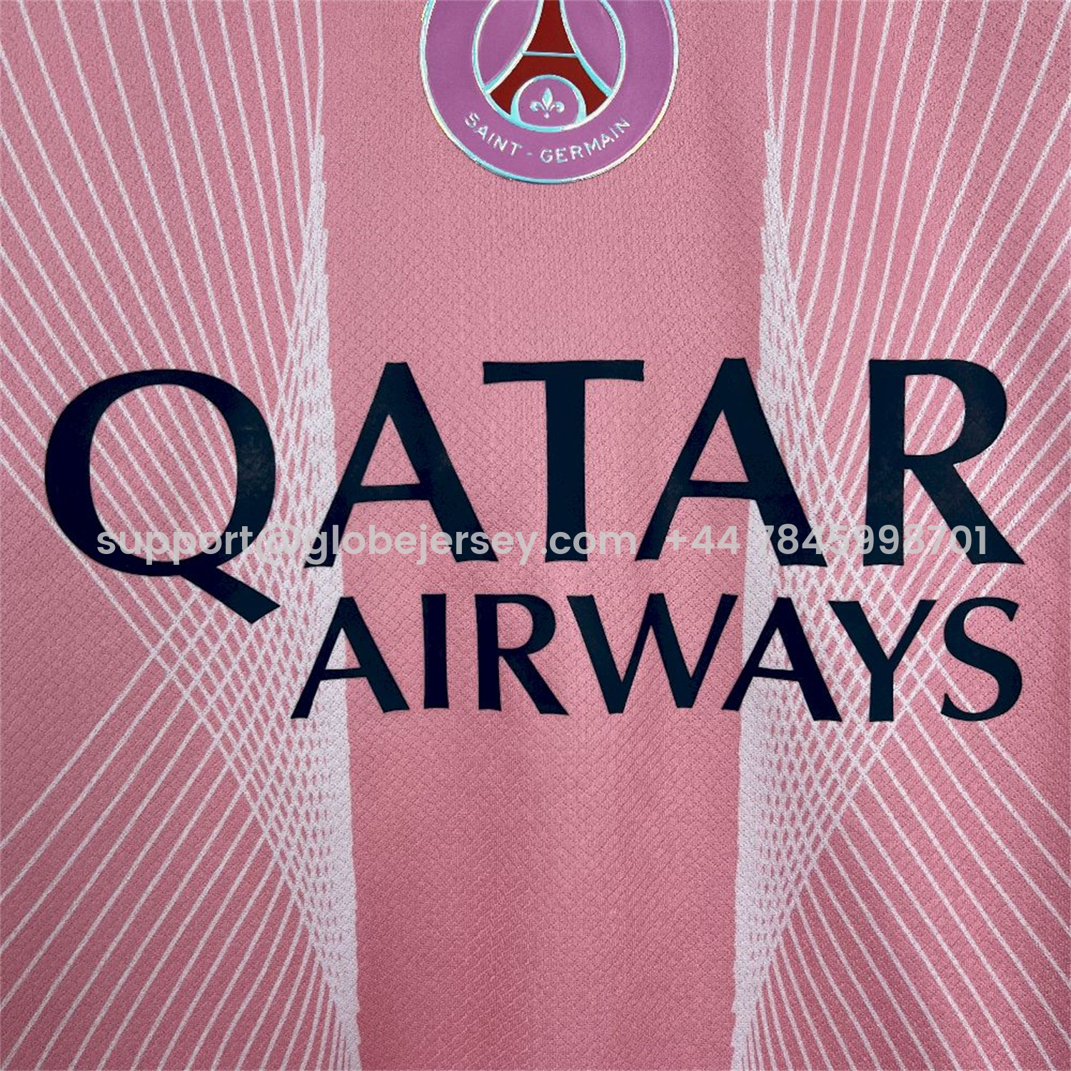 GlobeJersey-Paris Saint-Germain PSG 25-26 T90 White Lines Pink Gradient Special Jersey - Fans Version