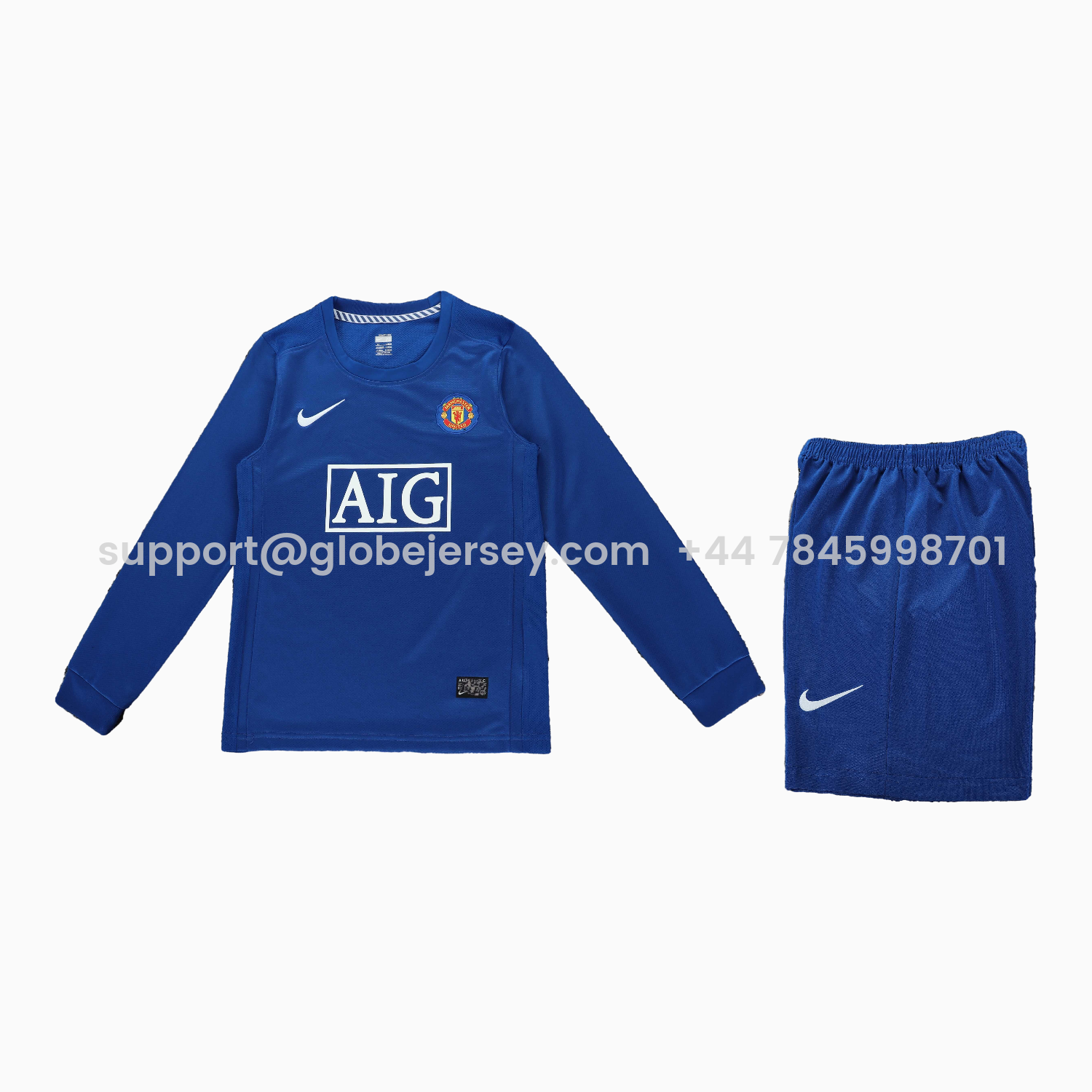 GlobeJersey-Retro Manchester United 2008-09 Third Long Sleeves Kids Kit