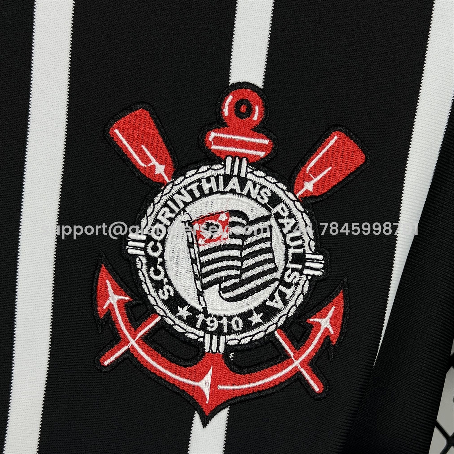 GlobeJersey-Retro Corinthians 2012 Black And White Special Jersey