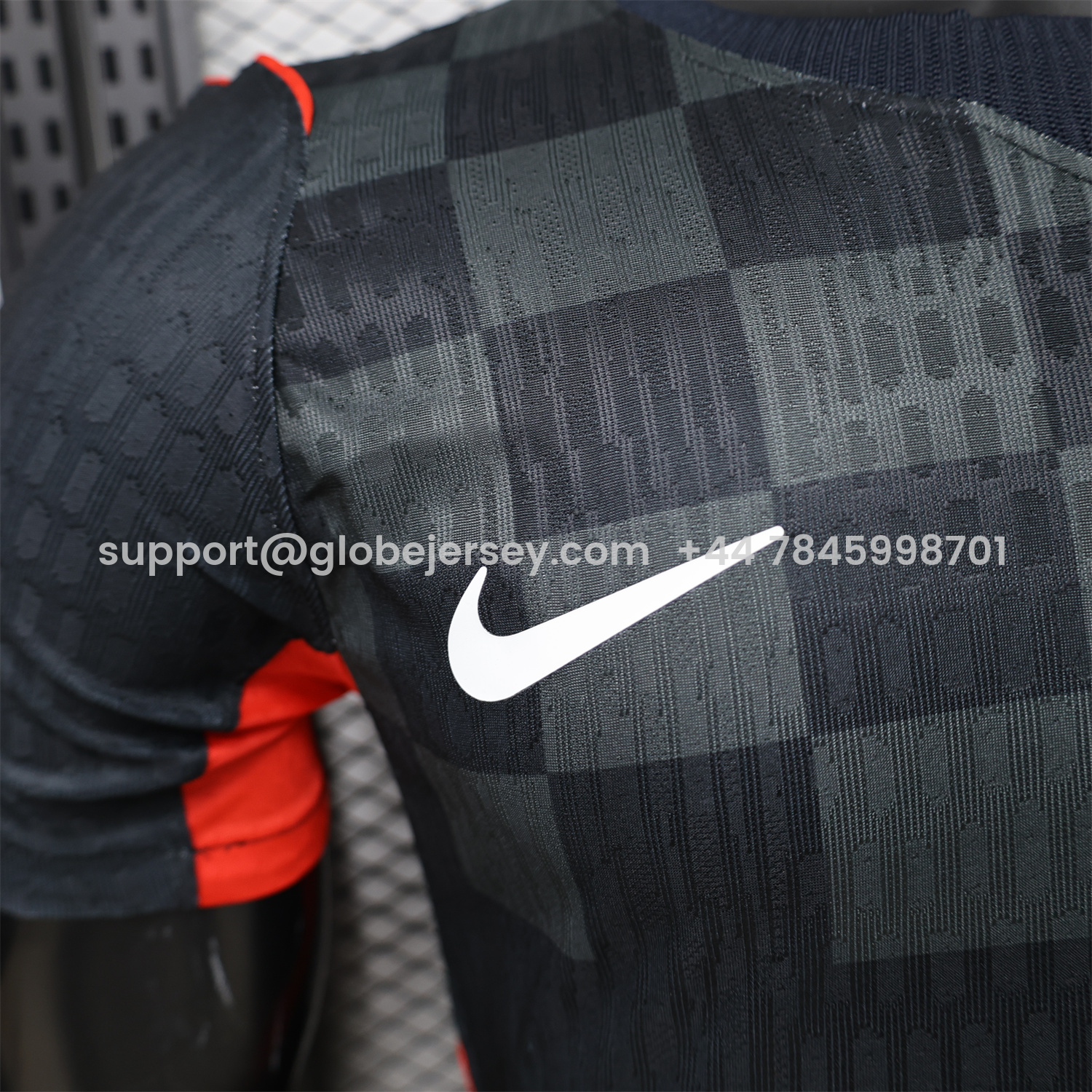 GlobeJersey-Croatia 2026 Dark Gray Checkered Pattern Checkerboard Special Edition Jersey - Player Version