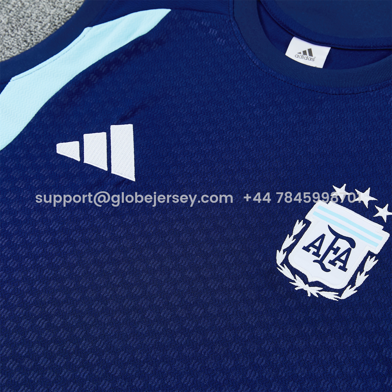 GlobeJersey-Argentina 2026 Vest Training Set - Dark Blue Vest and Shorts
