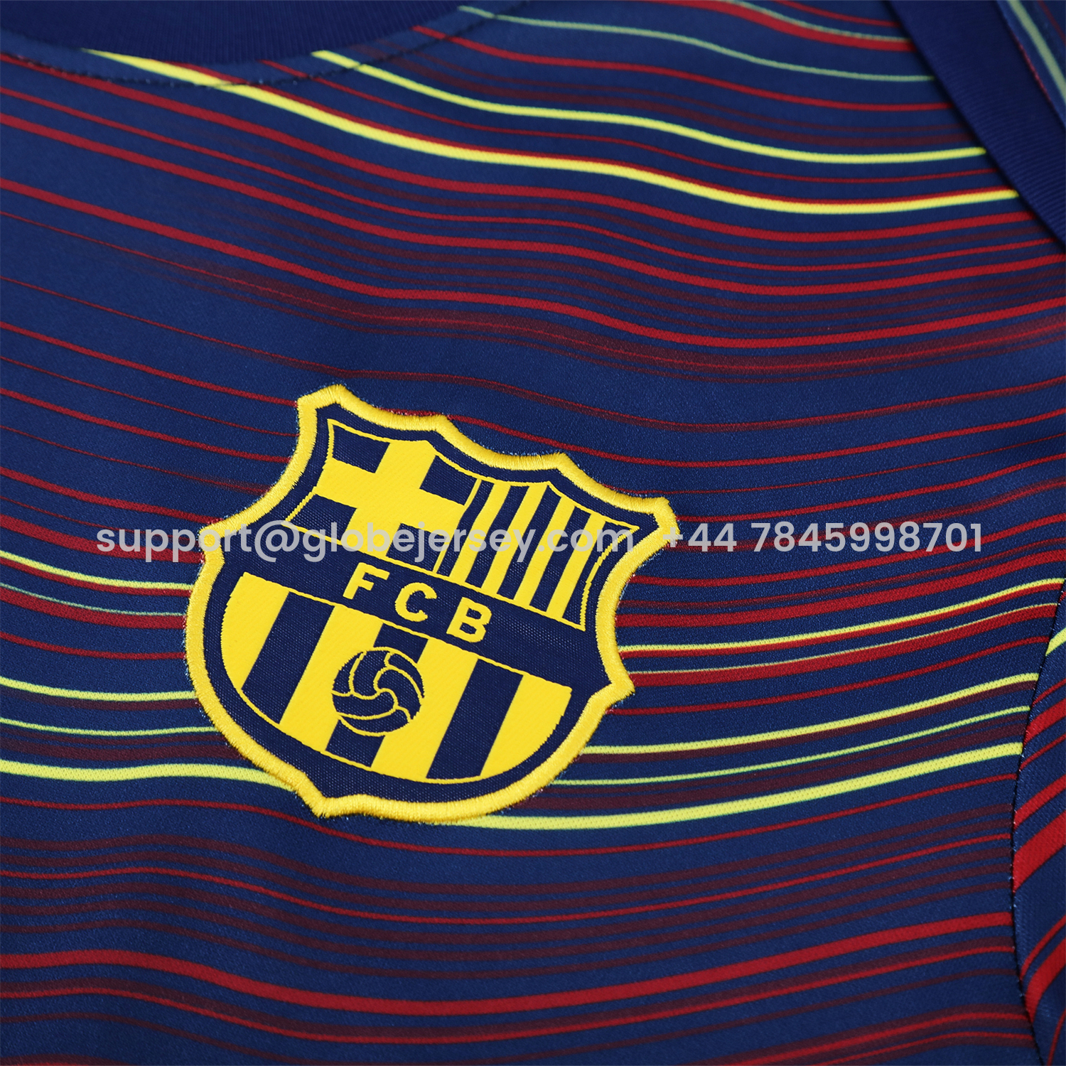 GlobeJersey-Barcelona 25-26 Short-Sleeve Training Set - Colors Top & Dark Blue Pants
