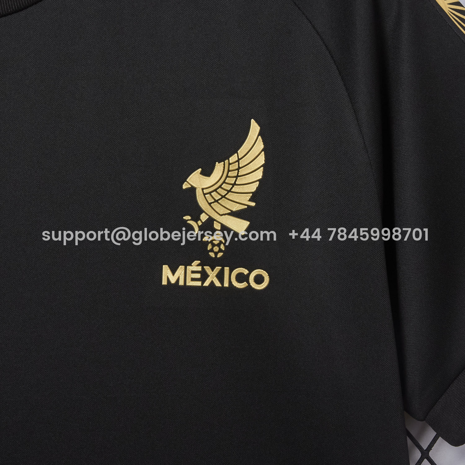 GlobeJersey-Mexico 2025 Gold Cup Black Training Special Jersey - Fans Version