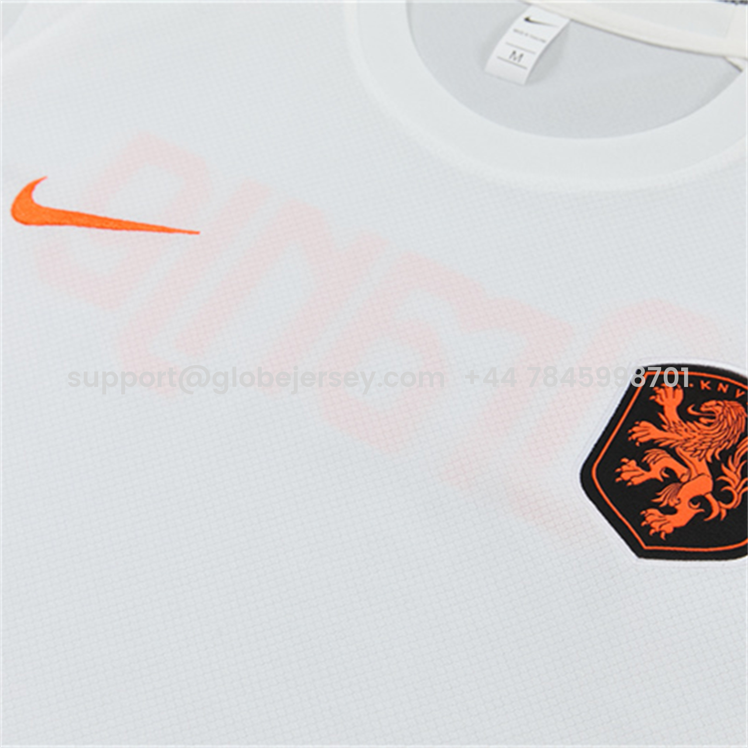 GlobeJersey-Netherlands 2026 Kids Short-Sleeve Training Set - White With Orange Top & Black With Orange Pants