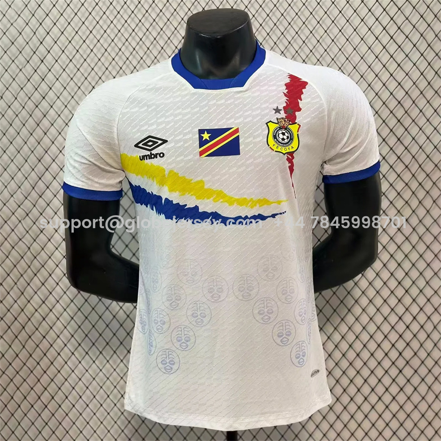 GlobeJersey-Retro Congo 2023 Away White Jersey - Player Version