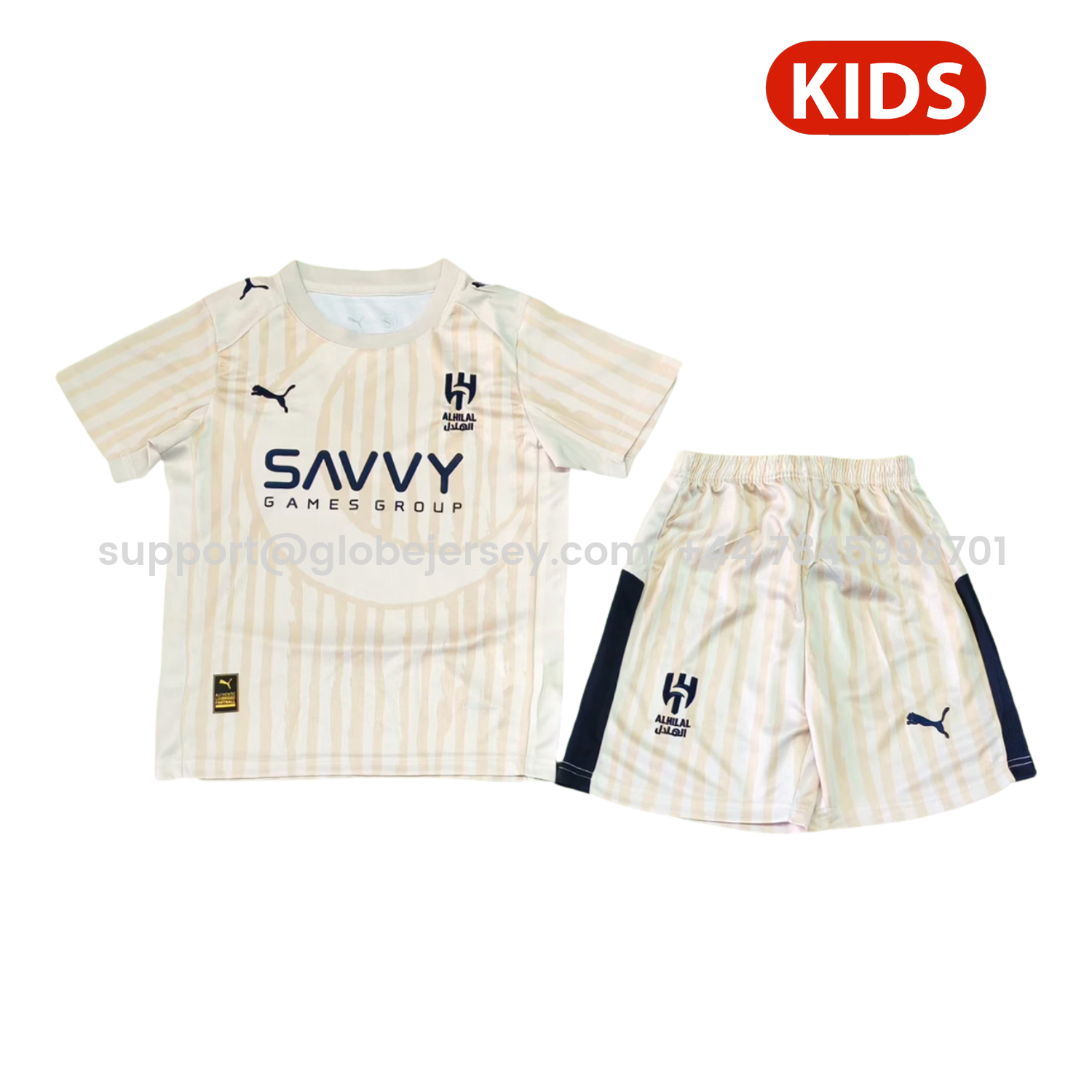 GlobeJersey-Al Hilal Riyadh Crescent 25-26 Club World Cup Away Kids Kit