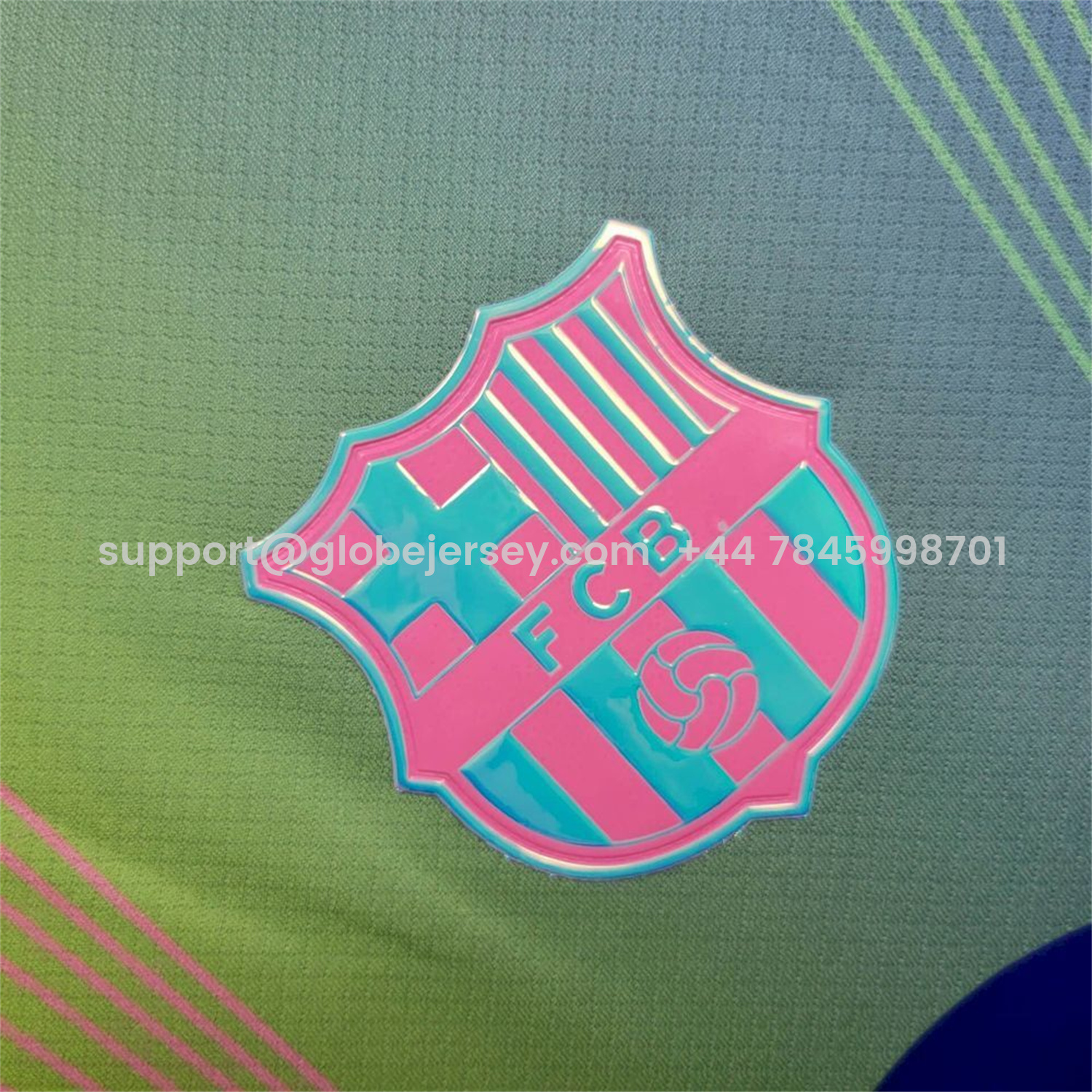 GlobeJersey-Barcelona 25-26 T90 Pink Lines Green And Blue Gradient Special Jersey - Fans Version