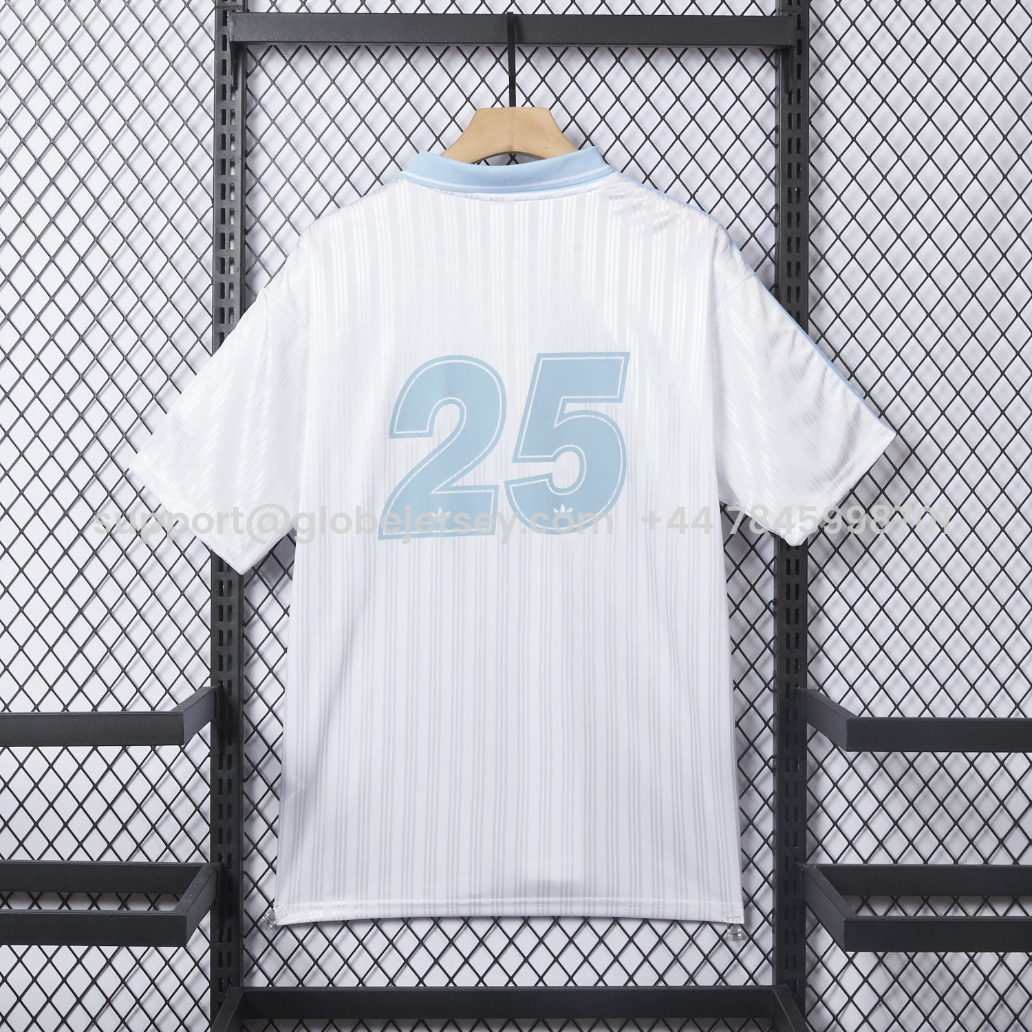 GlobeJersey-Bohemian 25-26 Oasis Originals Tour White And Sky Blue Jersey With Number 25 - Fans Version