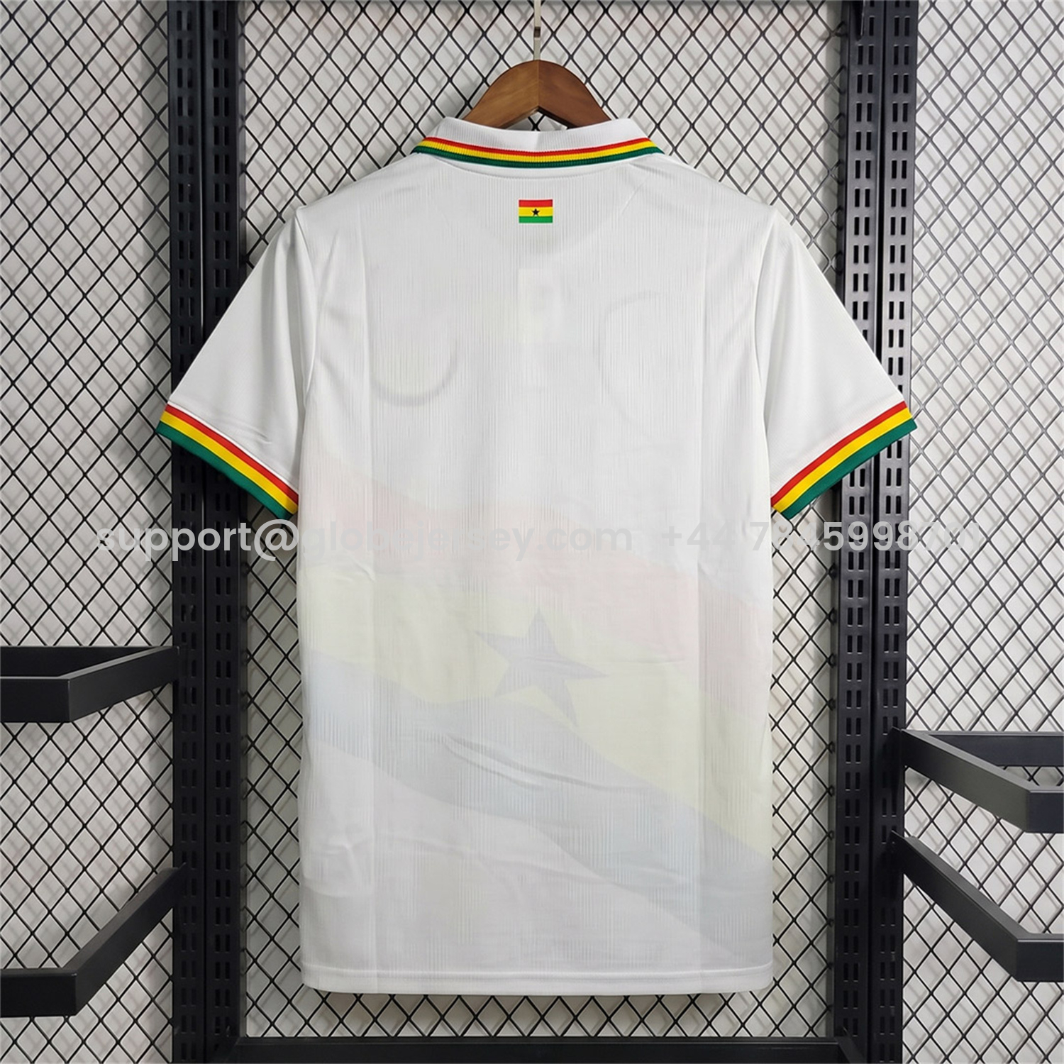 GlobeJersey-Ghana 2026 White With Flag Special Polo Jersey - Fans Version