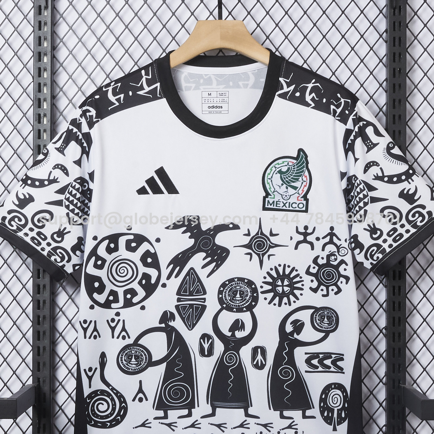 GlobeJersey-Mexico 25-26 Mayan Cvilization Black And White Special Jersey - Fans Version