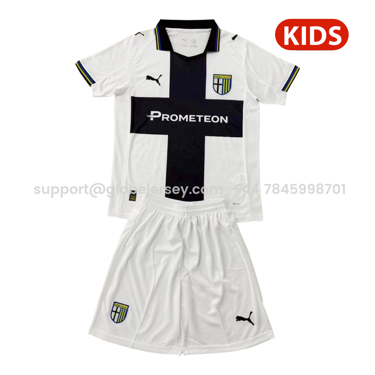 GlobeJersey-Parma 25-26 Home Kids Kit