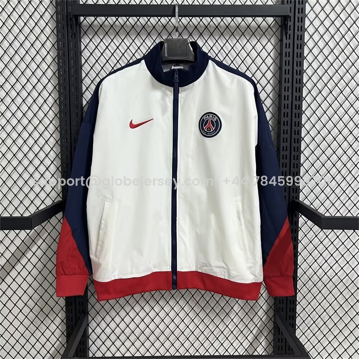 GlobeJersey-Paris Saint-Germain PSG 25-26 Windbreaker Jacket - White