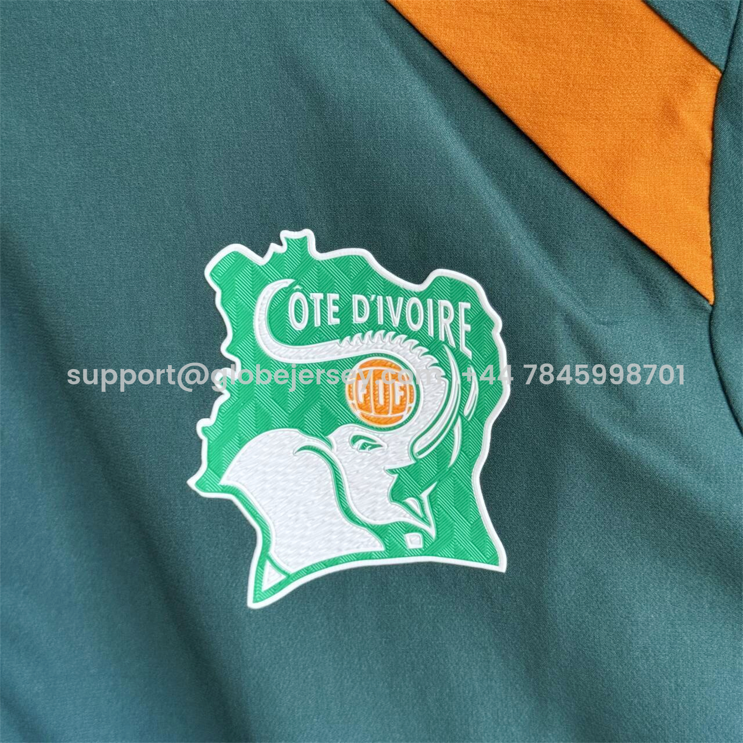 GlobeJersey-Ivory Coast 2026 Windbreaker Training Set - Green With Orange Top and Pants