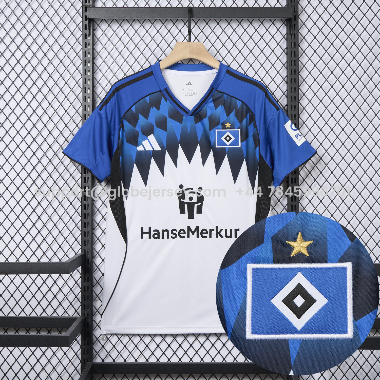 GlobeJersey-【Embroidered Team Badge】Hamburger SV 25-26 Home Jersey - Fans Version