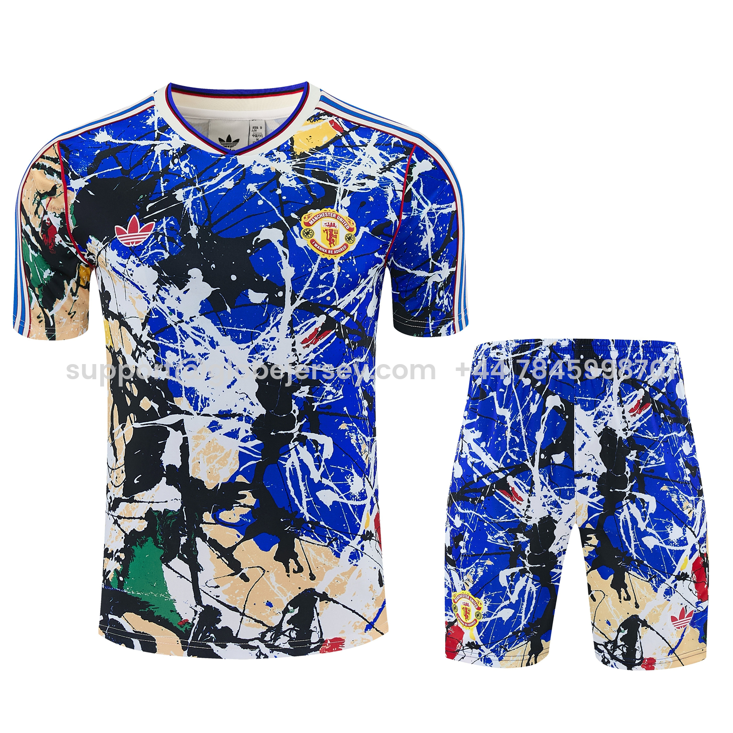 GlobeJersey-Manchester United 26-27 Retro Style Short-Sleeve Training Set - Colors Top & Colors Pants
