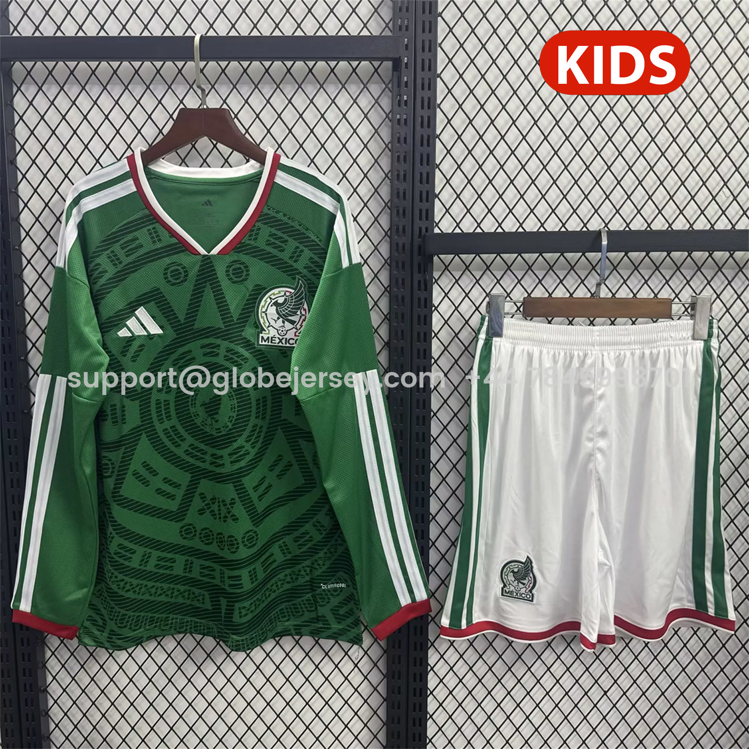 GlobeJersey-Mexico 2026 Home Long Sleeves Kids Kit