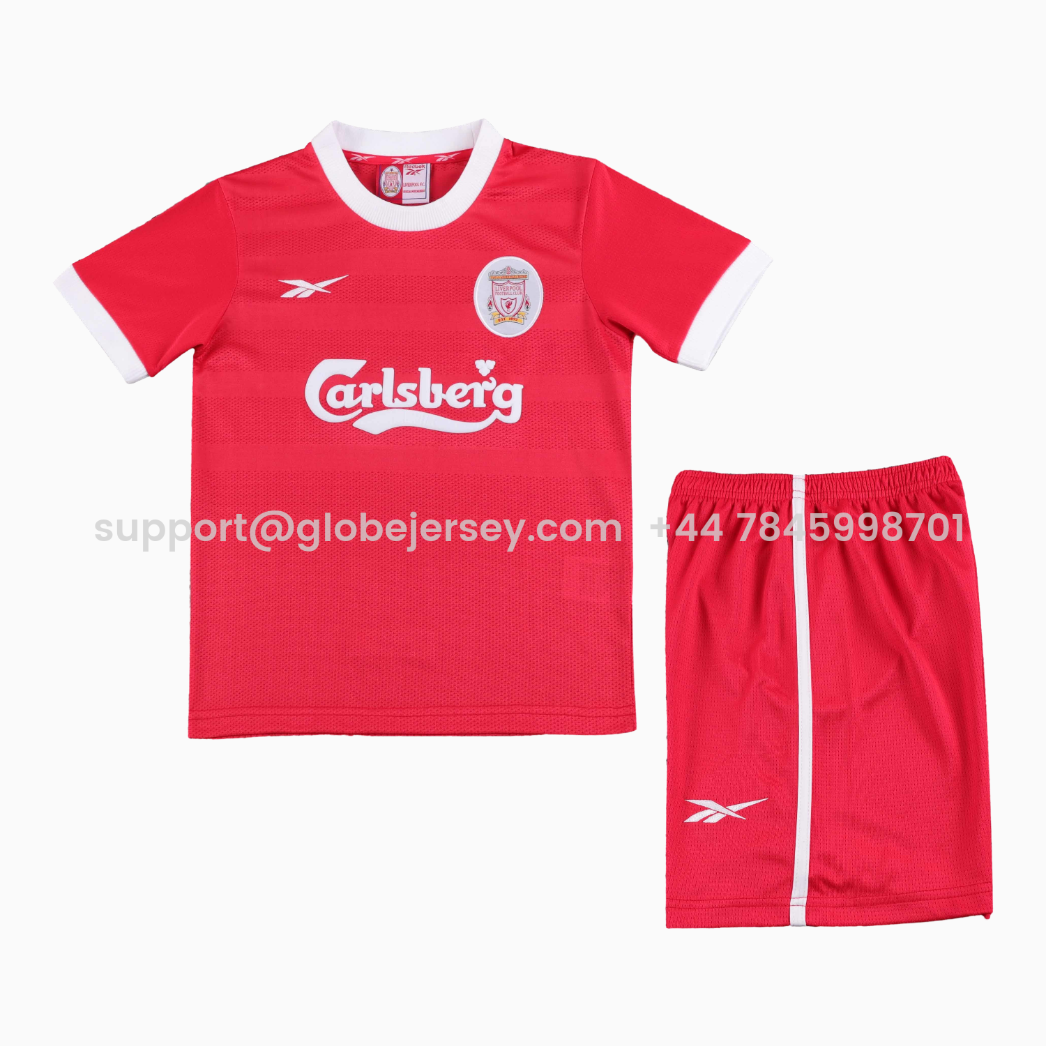 GlobeJersey-Retro Liver.pool 1997-98 Home Kids Kit